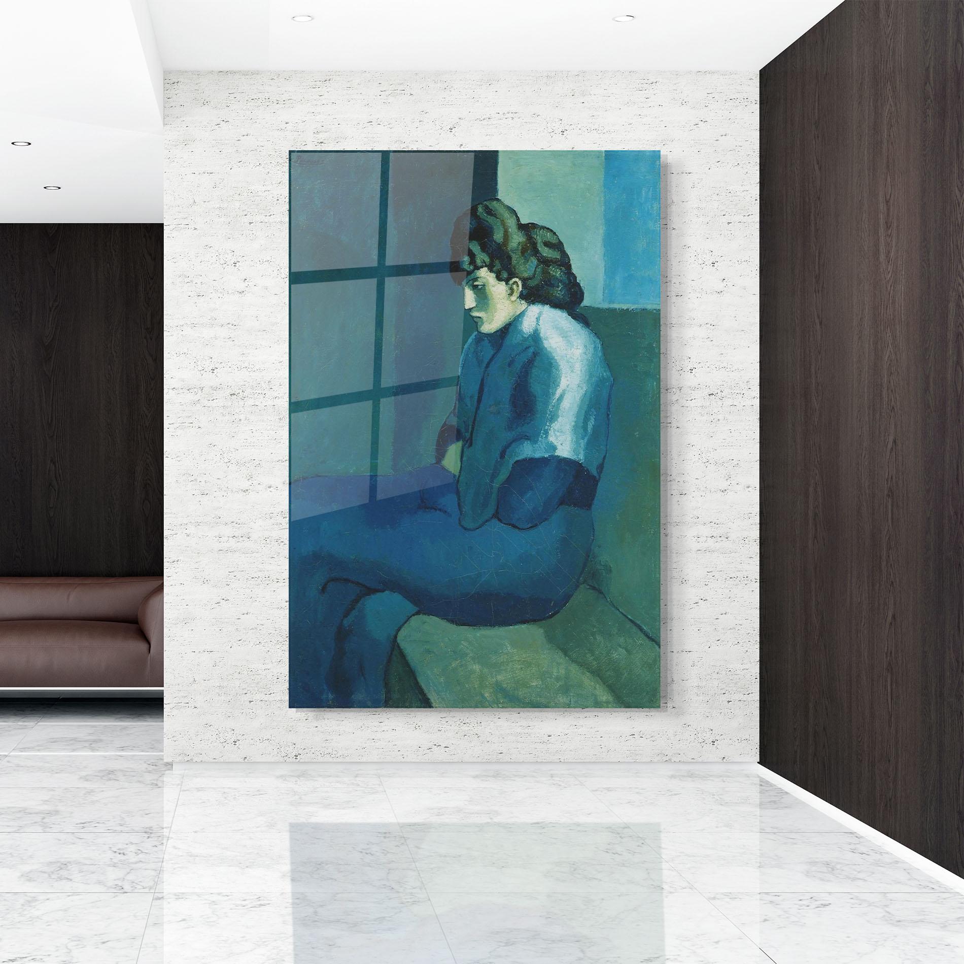 Стъклена картина Femme Assise mockup 9