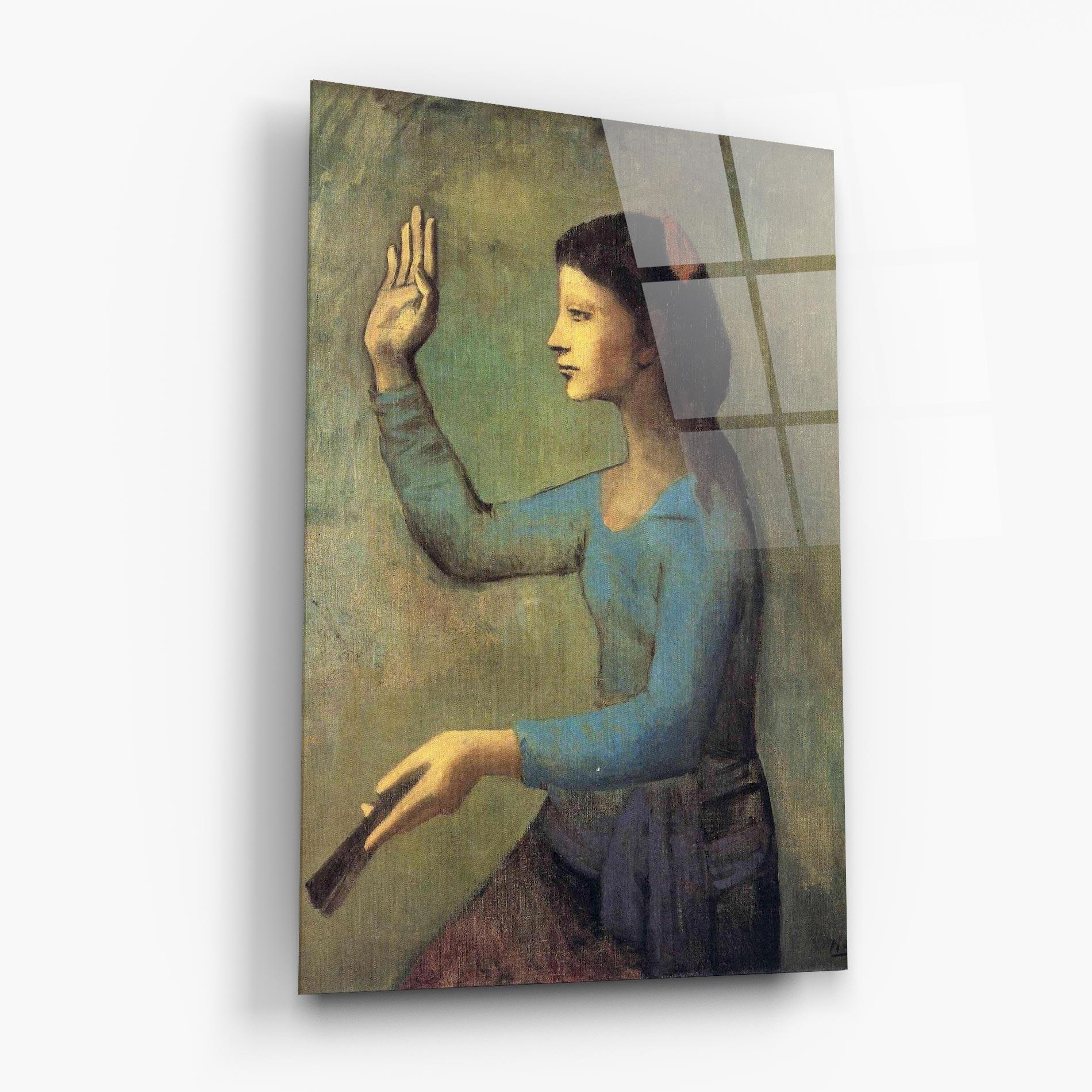 Стъклена картина Lady With A Fan mockup 6