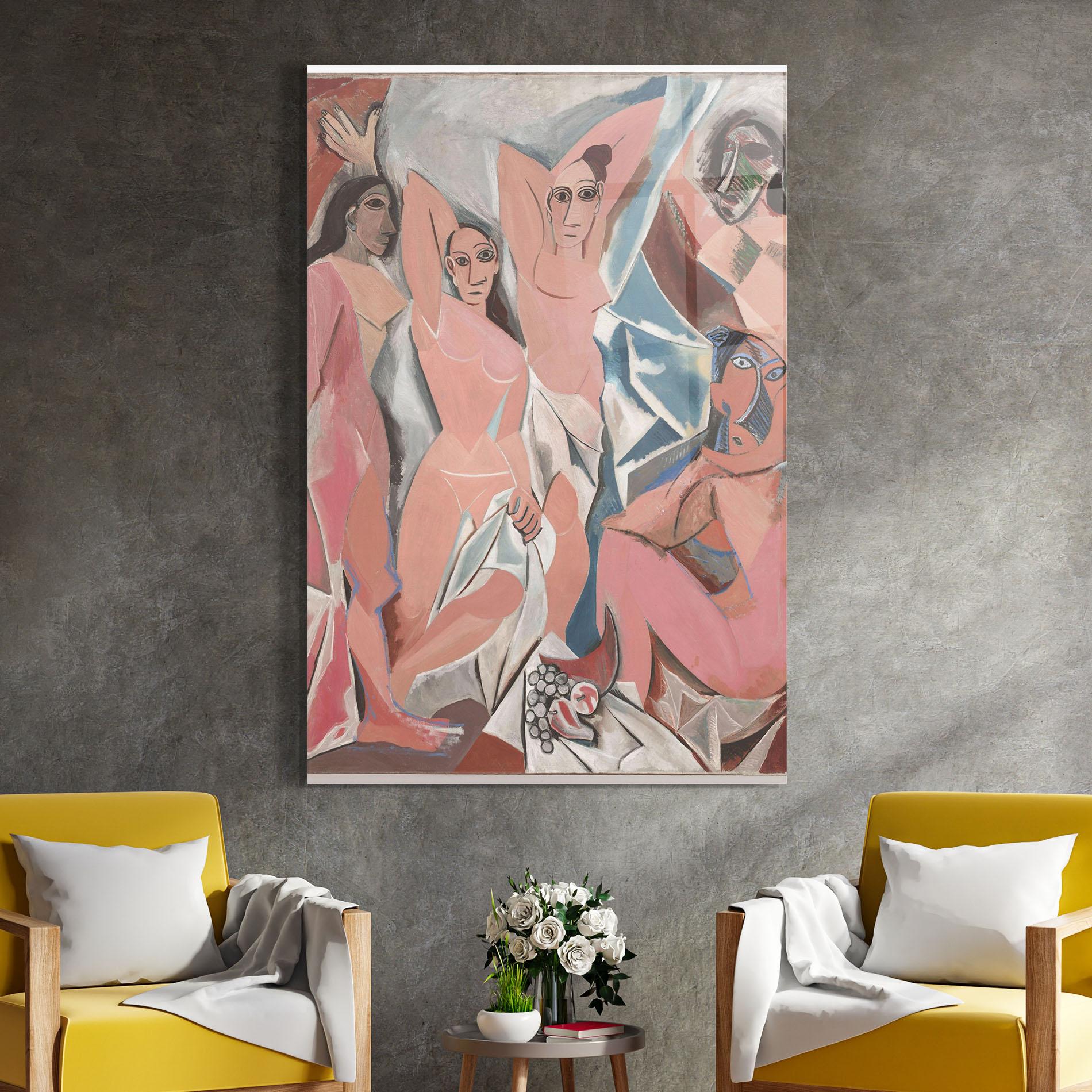 Стъклена картина Les Demoiselles mockup 4