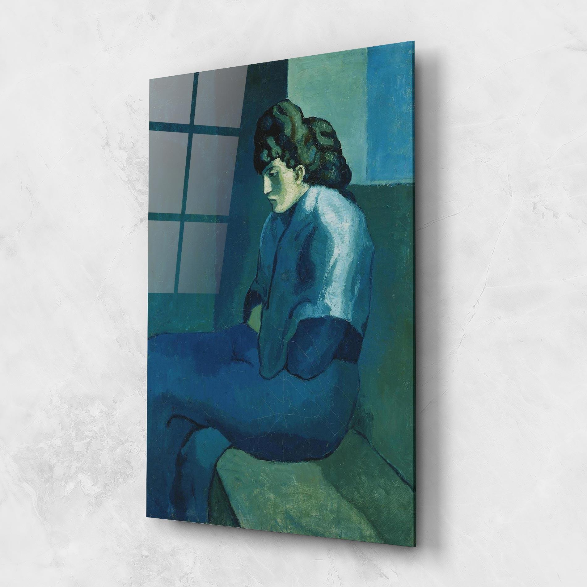 Стъклена картина Femme Assise mockup 1