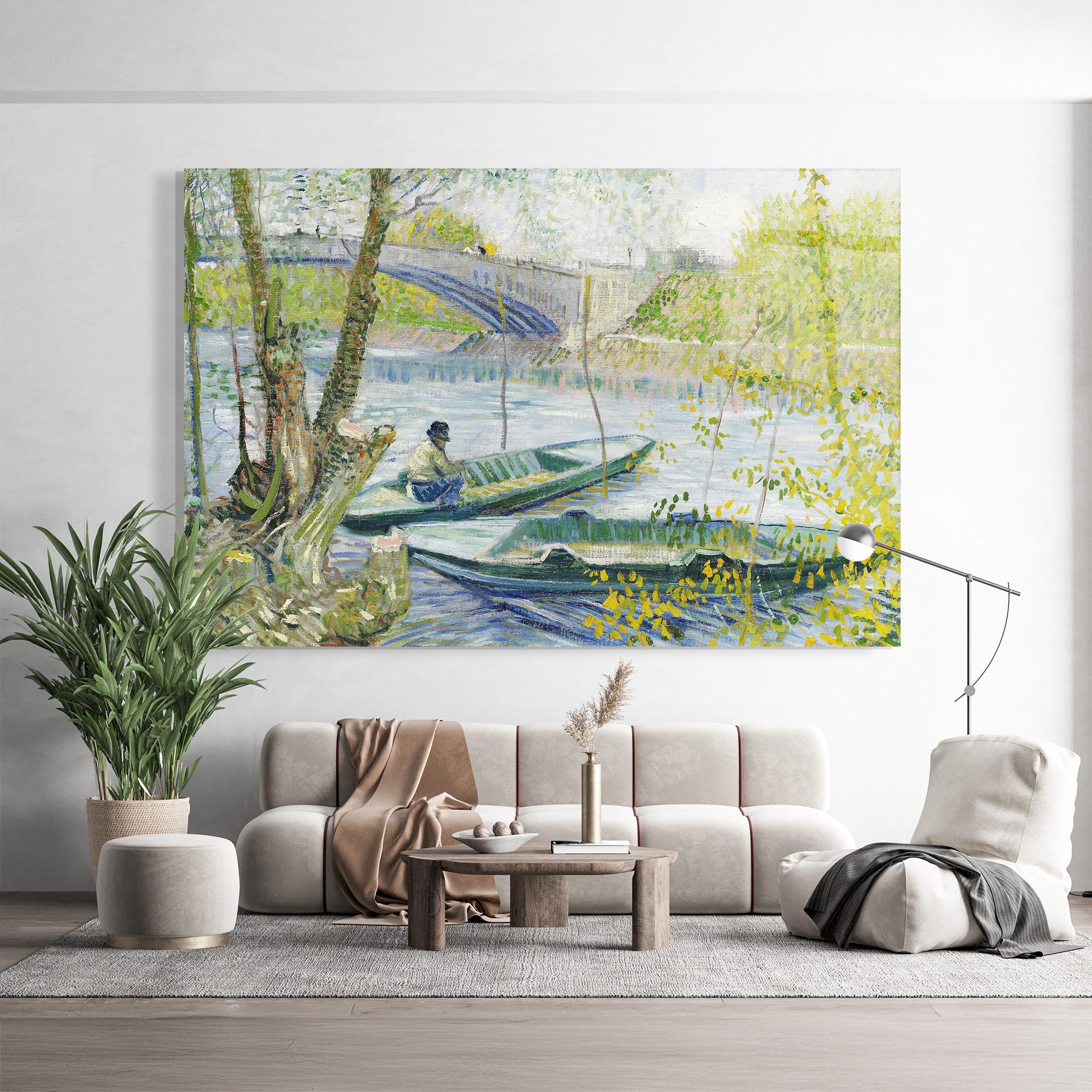 Стъклена картина Fishing In Spring mockup 9