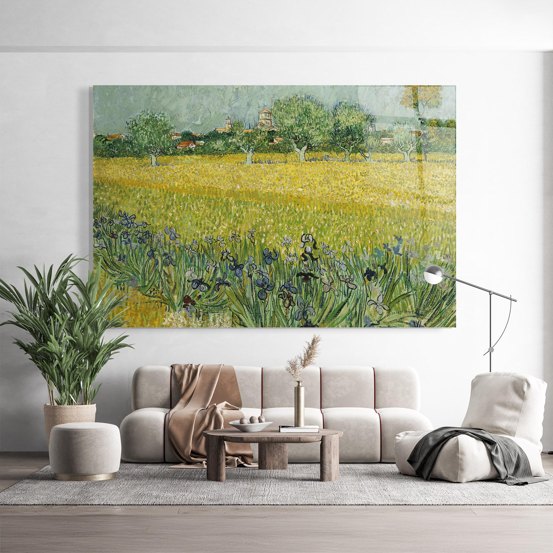Стъклена картина Veld Met Bloemen mockup 9