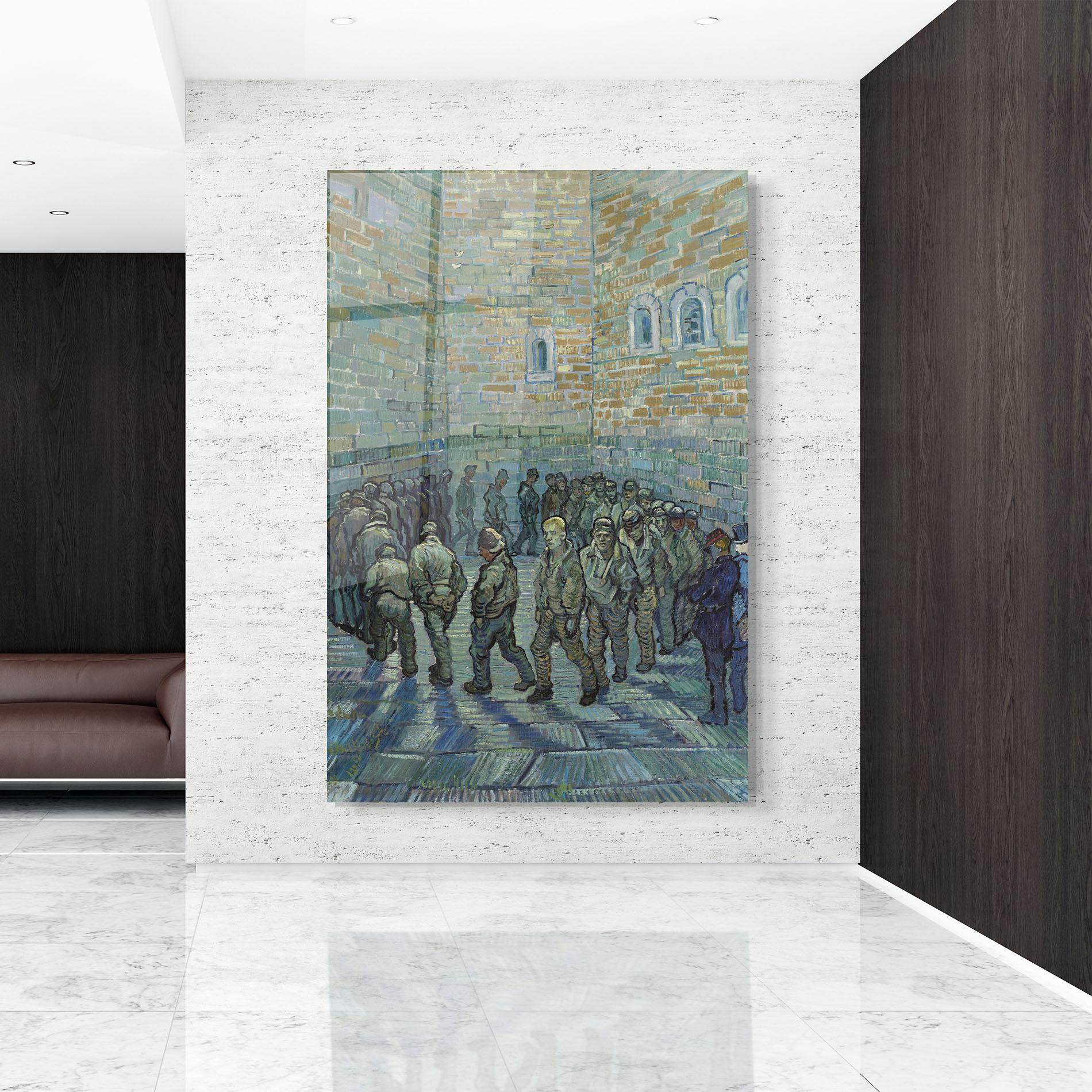 Стъклена картина Prisoners Exercising mockup 9