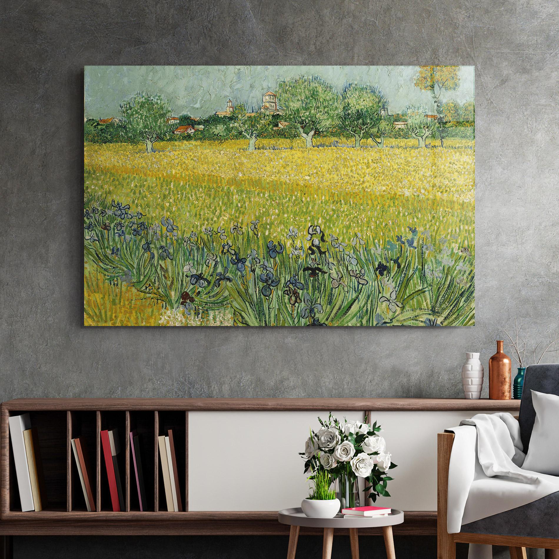 Стъклена картина Veld Met Bloemen mockup 2