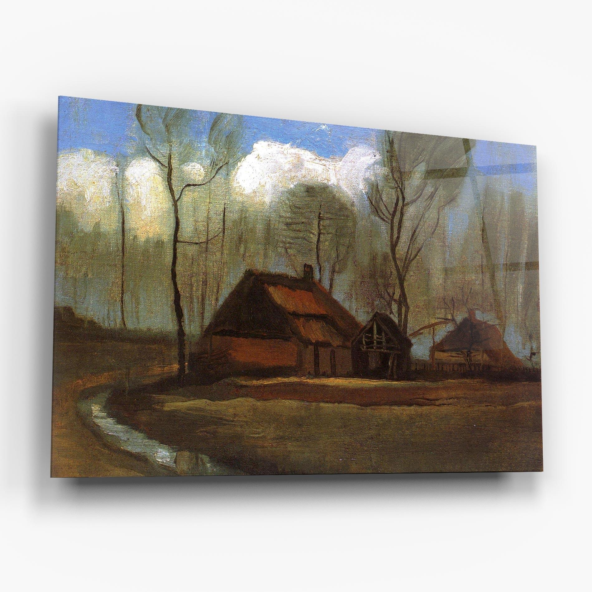 Стъклена картина Farmhouses Among Trees mockup 6