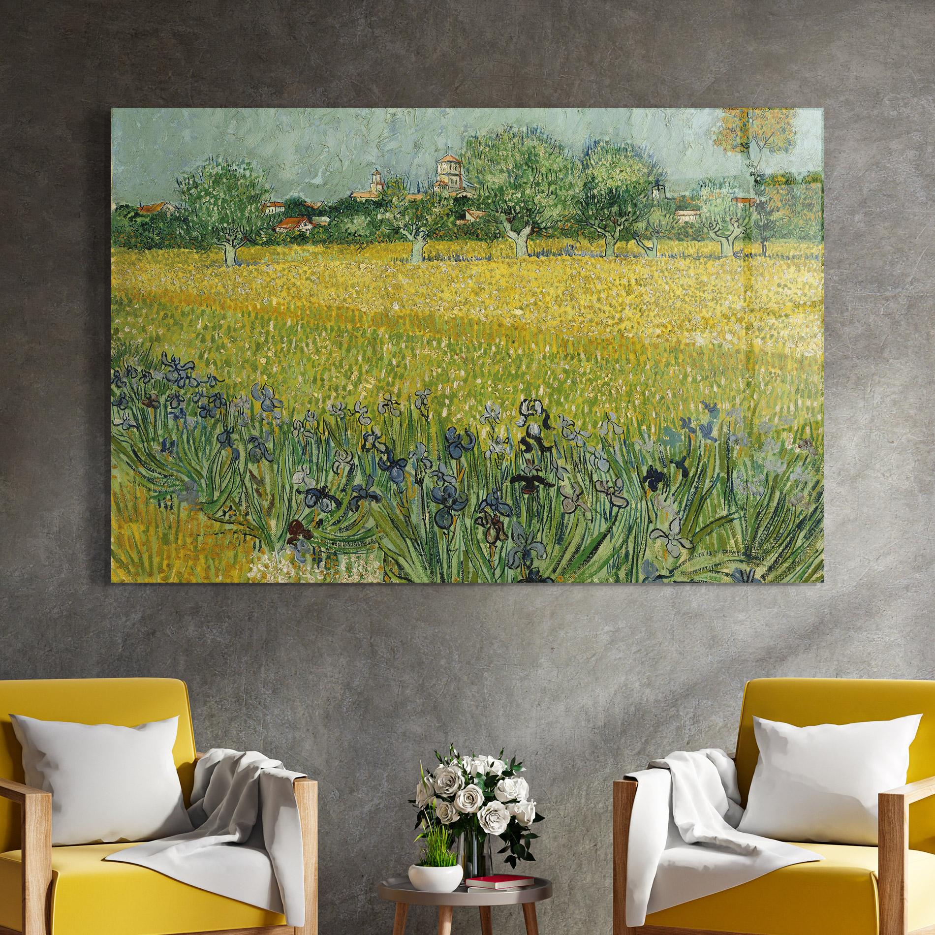 Стъклена картина Veld Met Bloemen mockup 4