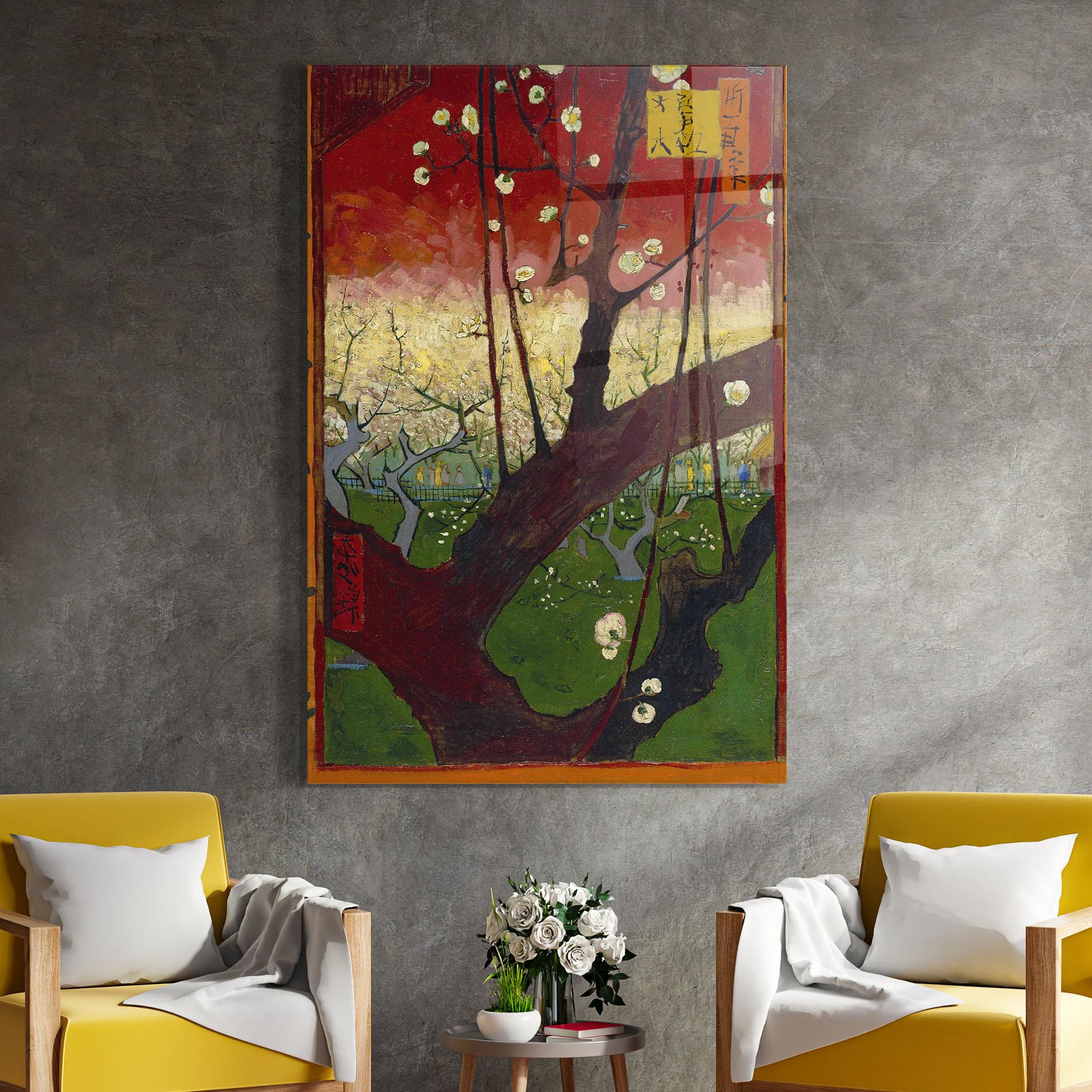 Стъклена картина Naar Hiroshige mockup 4