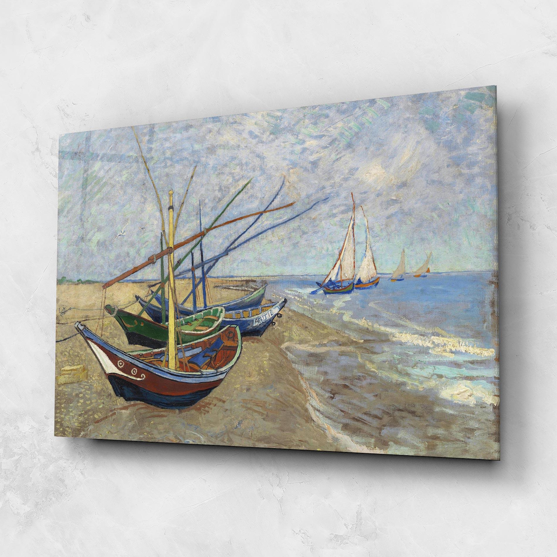 Стъклена картина Boats Beach mockup 1