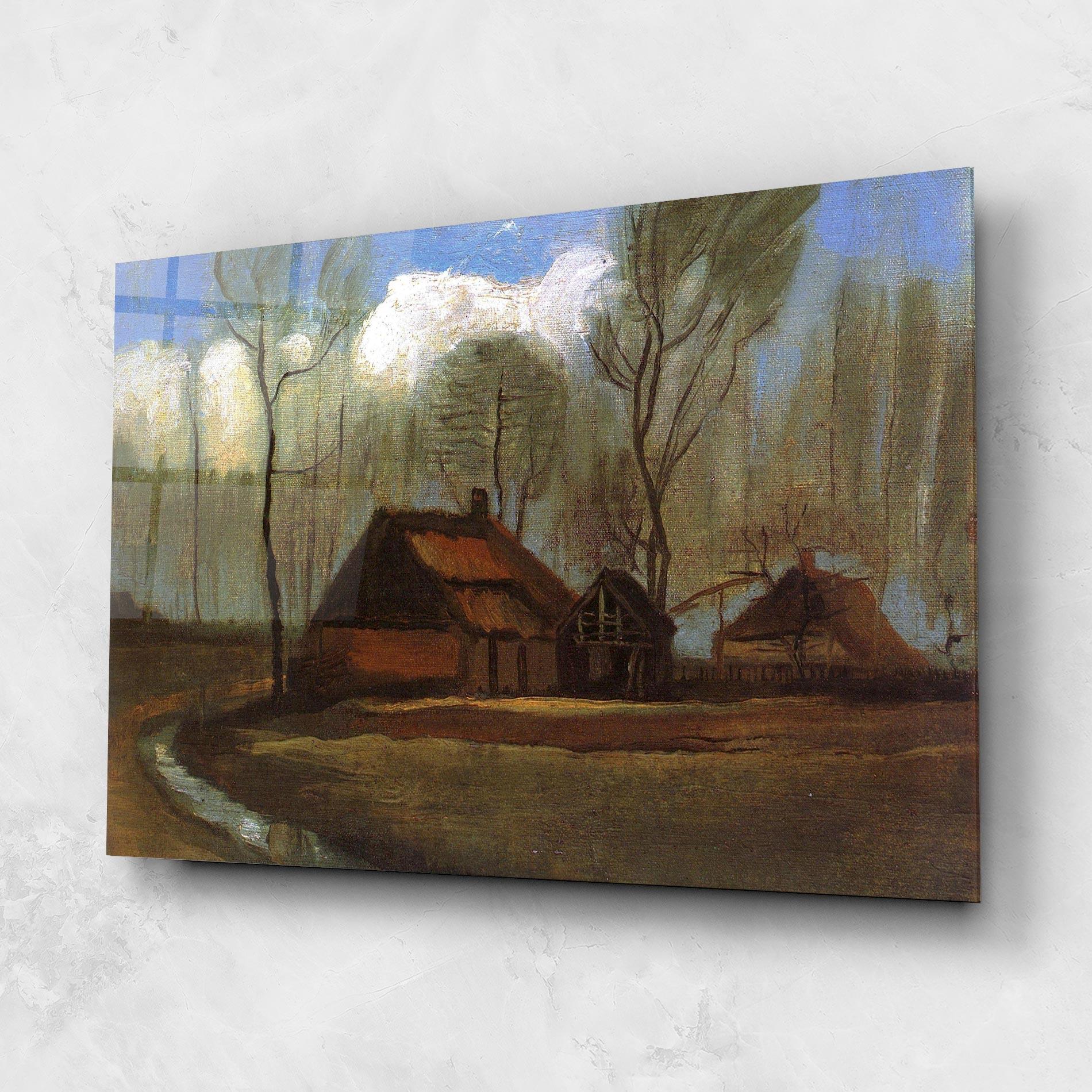 Стъклена картина Farmhouses Among Trees mockup 1