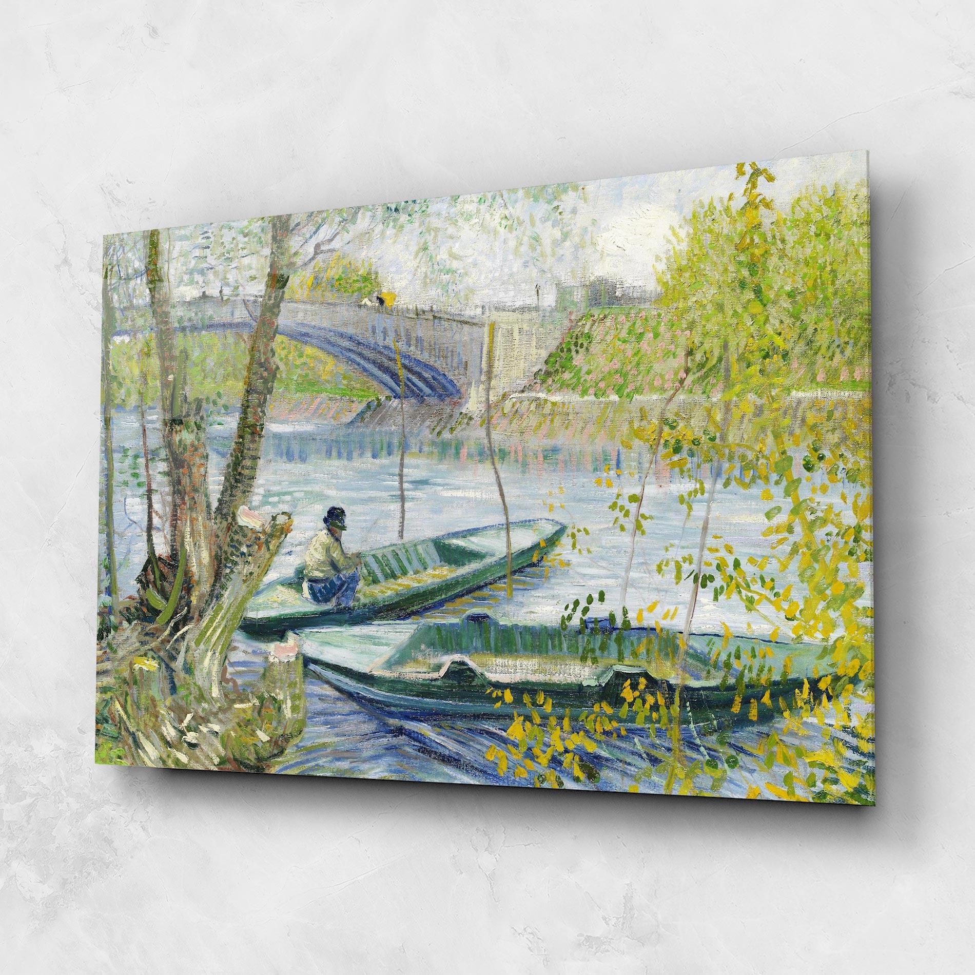 Стъклена картина Fishing In Spring mockup 1