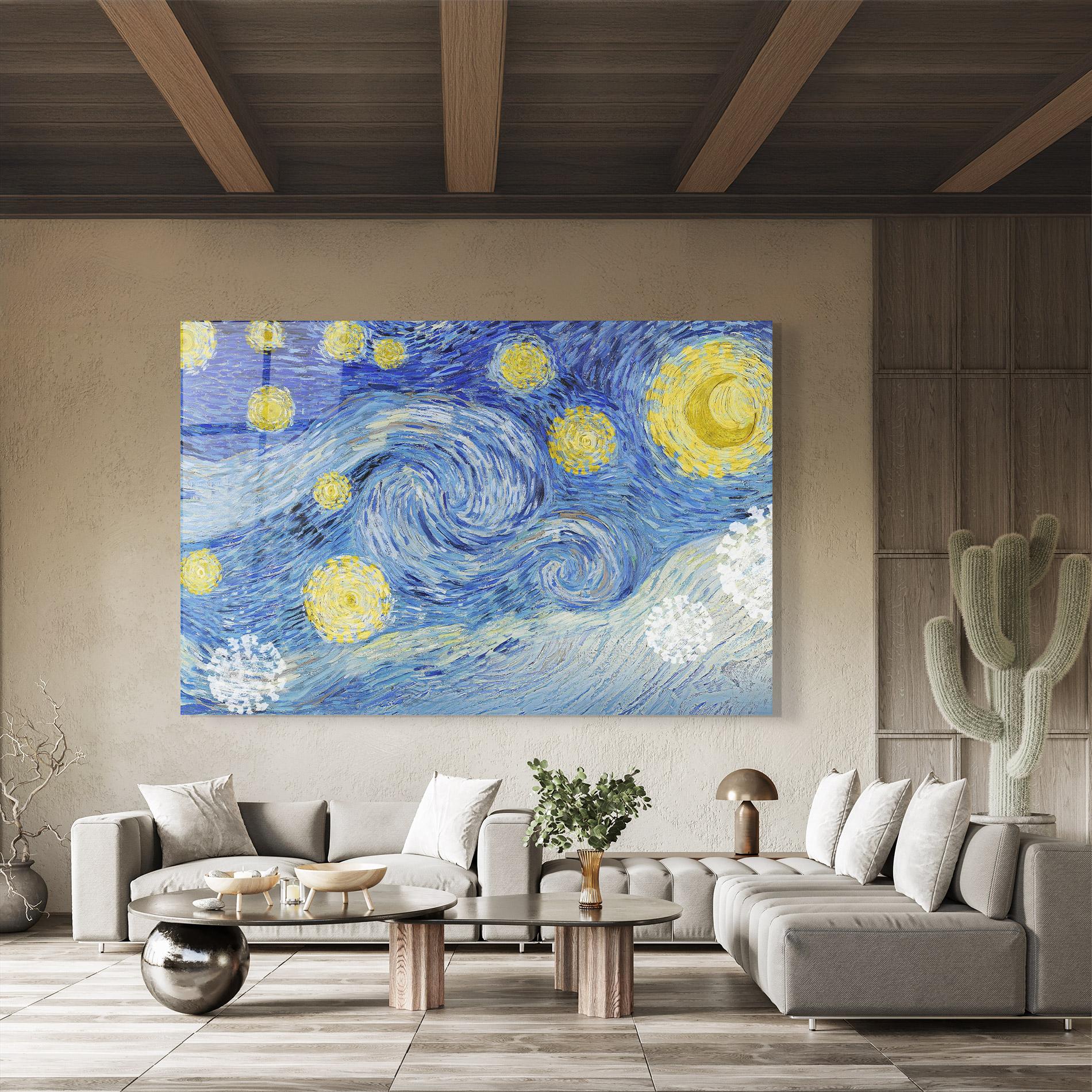 Стъклена картина Van Gogh Starry Night mockup 8