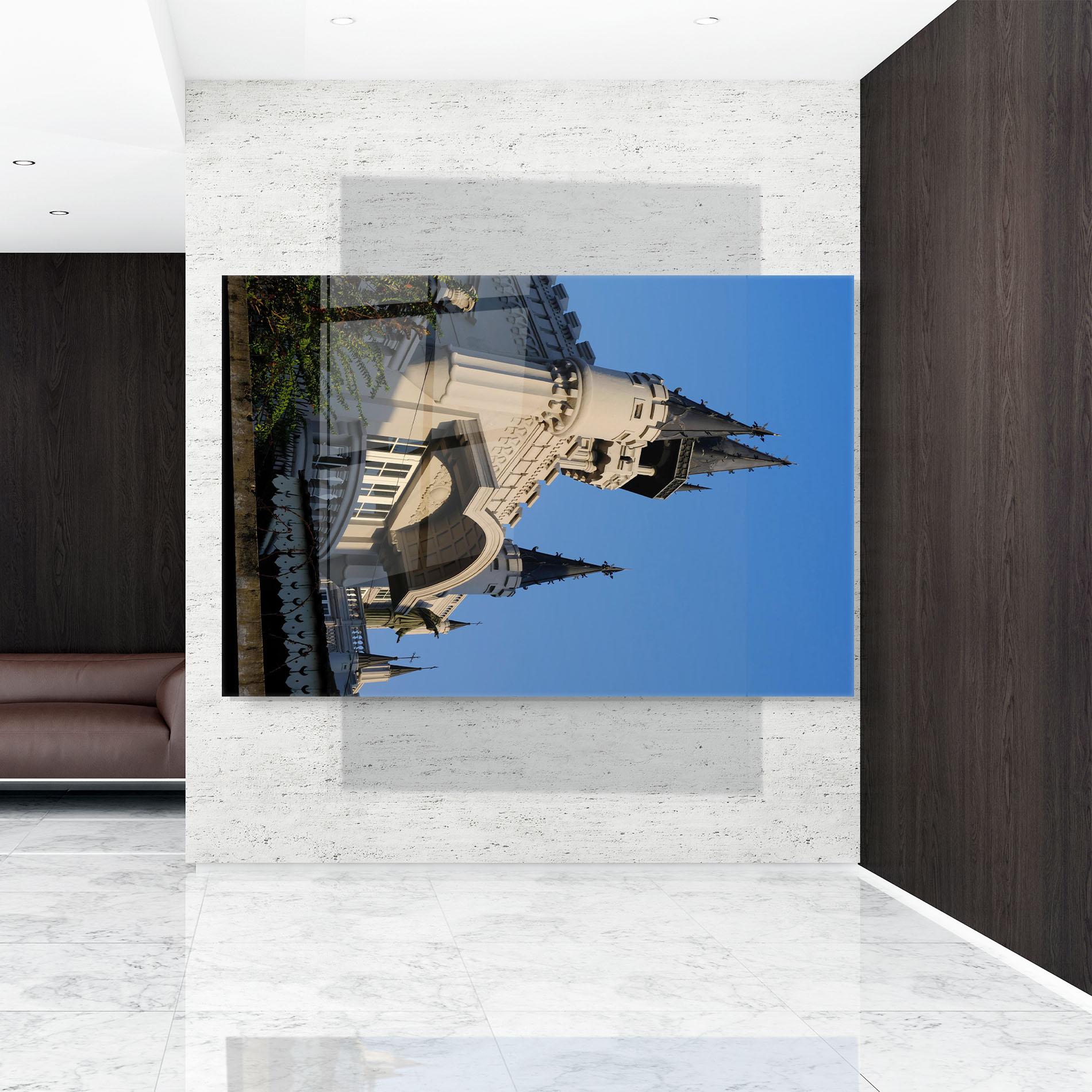 Стъклена картина Castle Blue mockup 9