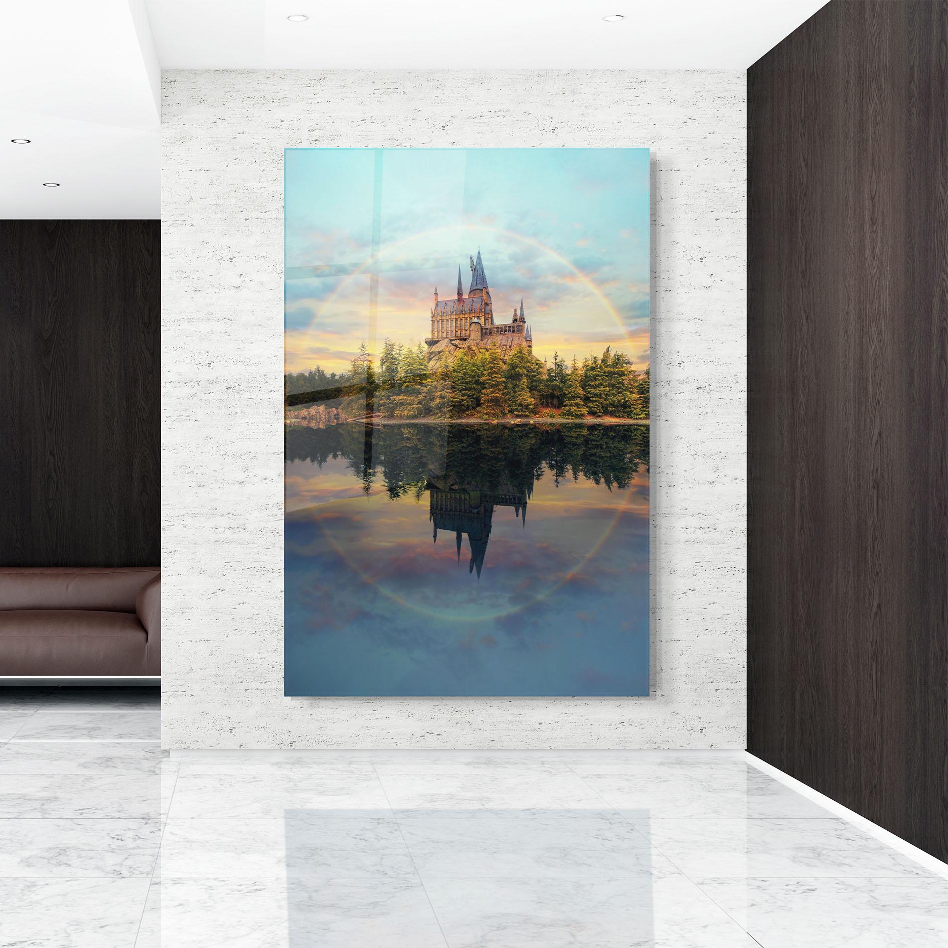 Стъклена картина Hogwarts Castle mockup 9