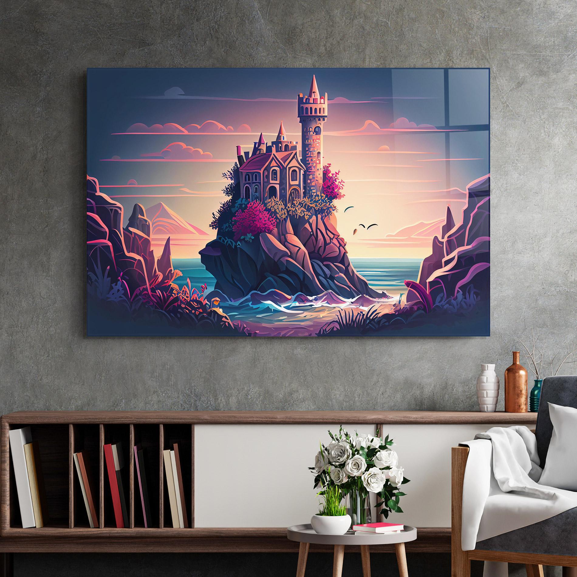 Стъклена картина Cliff Castle mockup 2