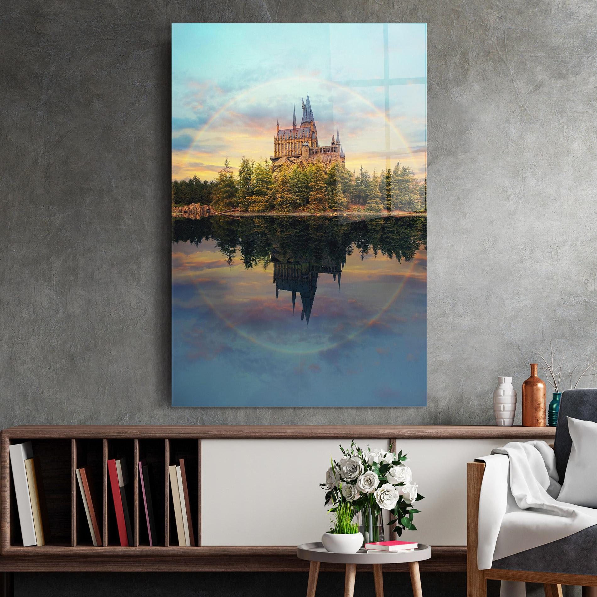 Стъклена картина Hogwarts Castle mockup 2