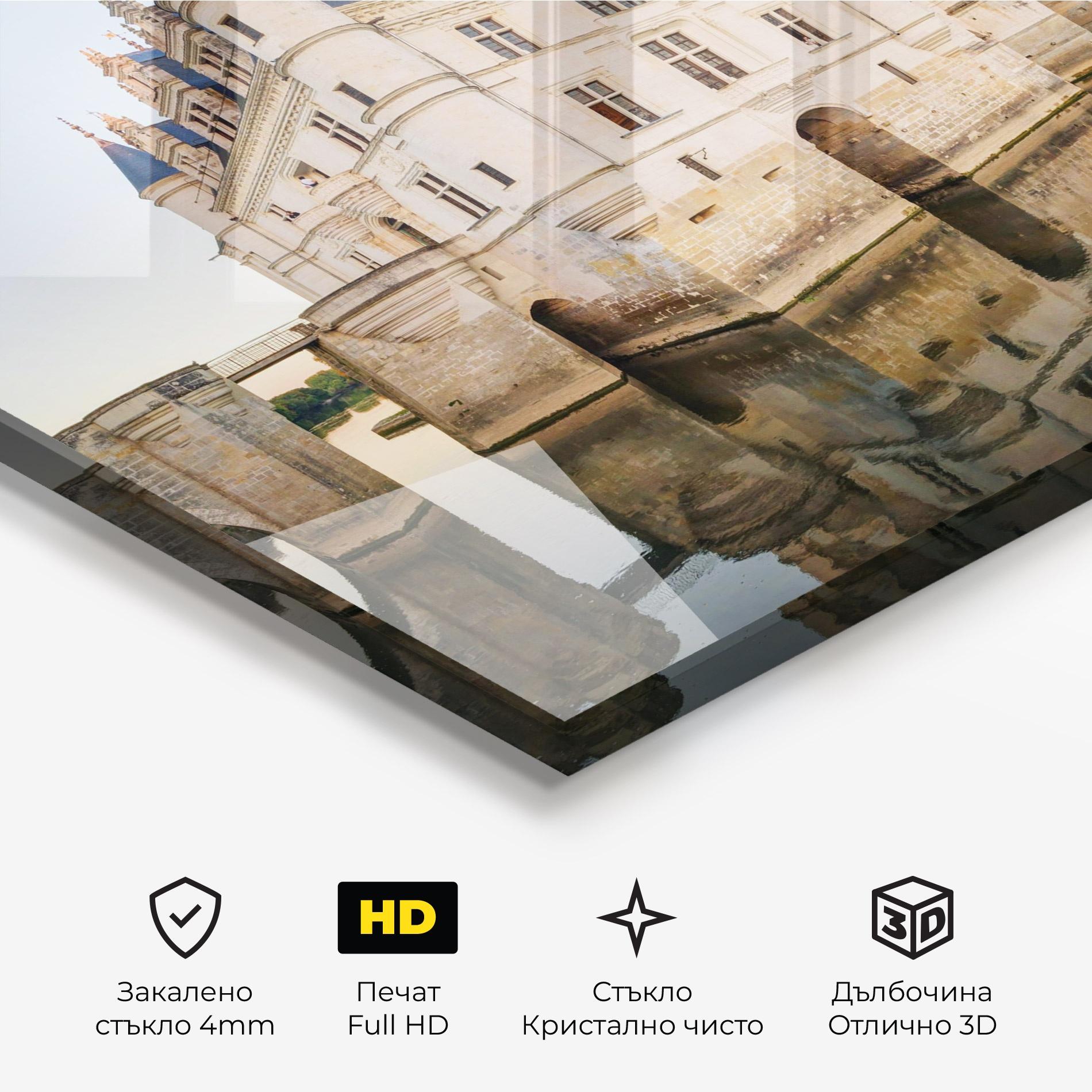Стъклена картина Chateau France mockup 3
