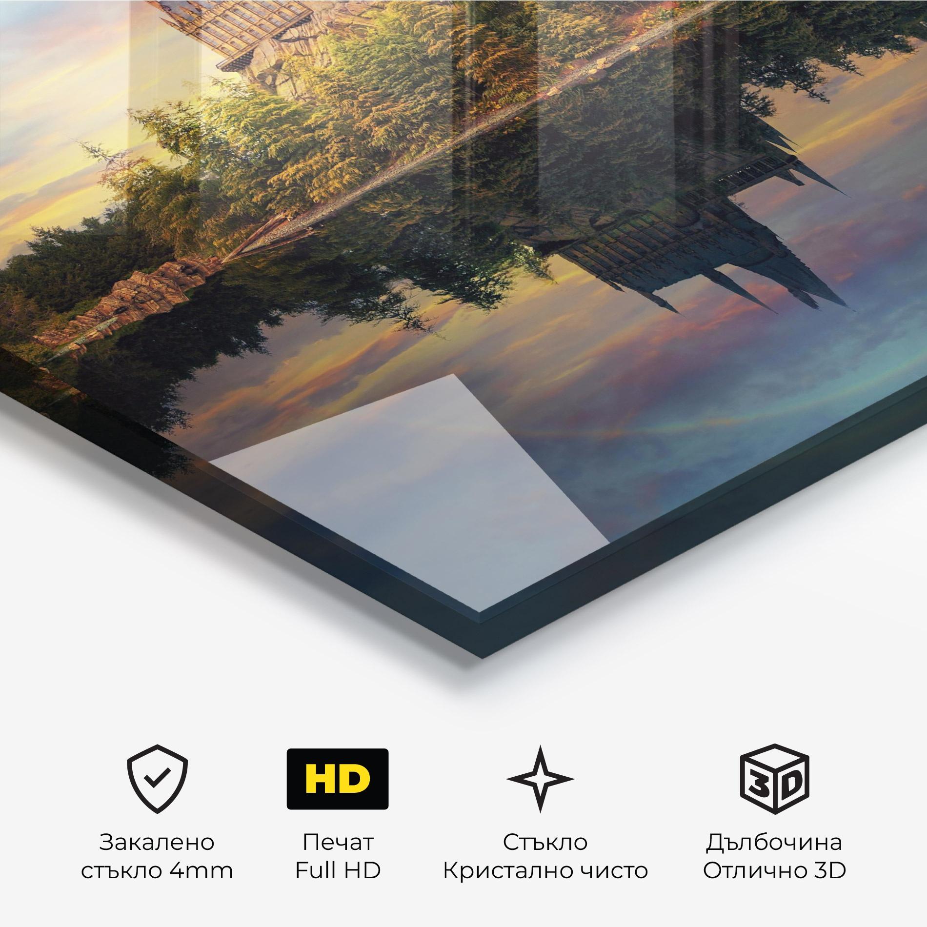 Стъклена картина Hogwarts Castle mockup 3