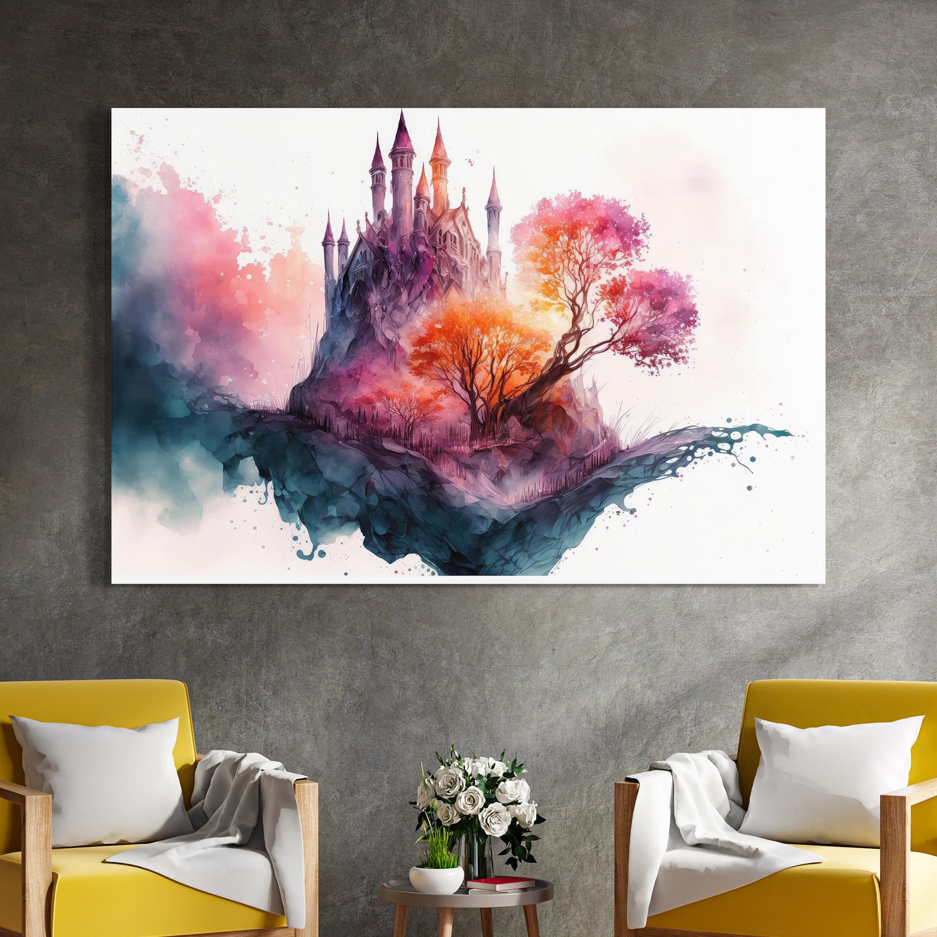 Стъклена картина Colorful Castle mockup 4