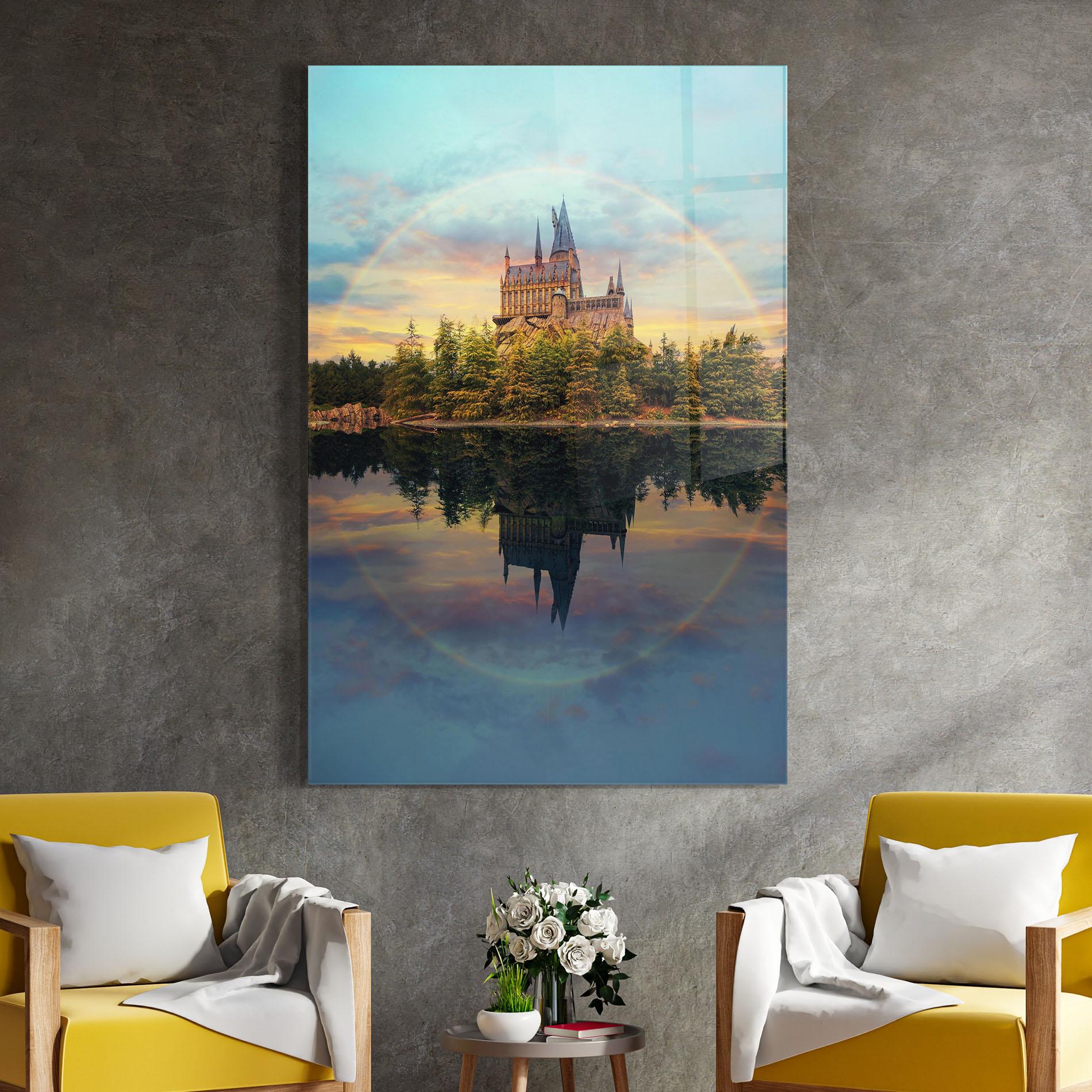 Стъклена картина Hogwarts Castle mockup 4