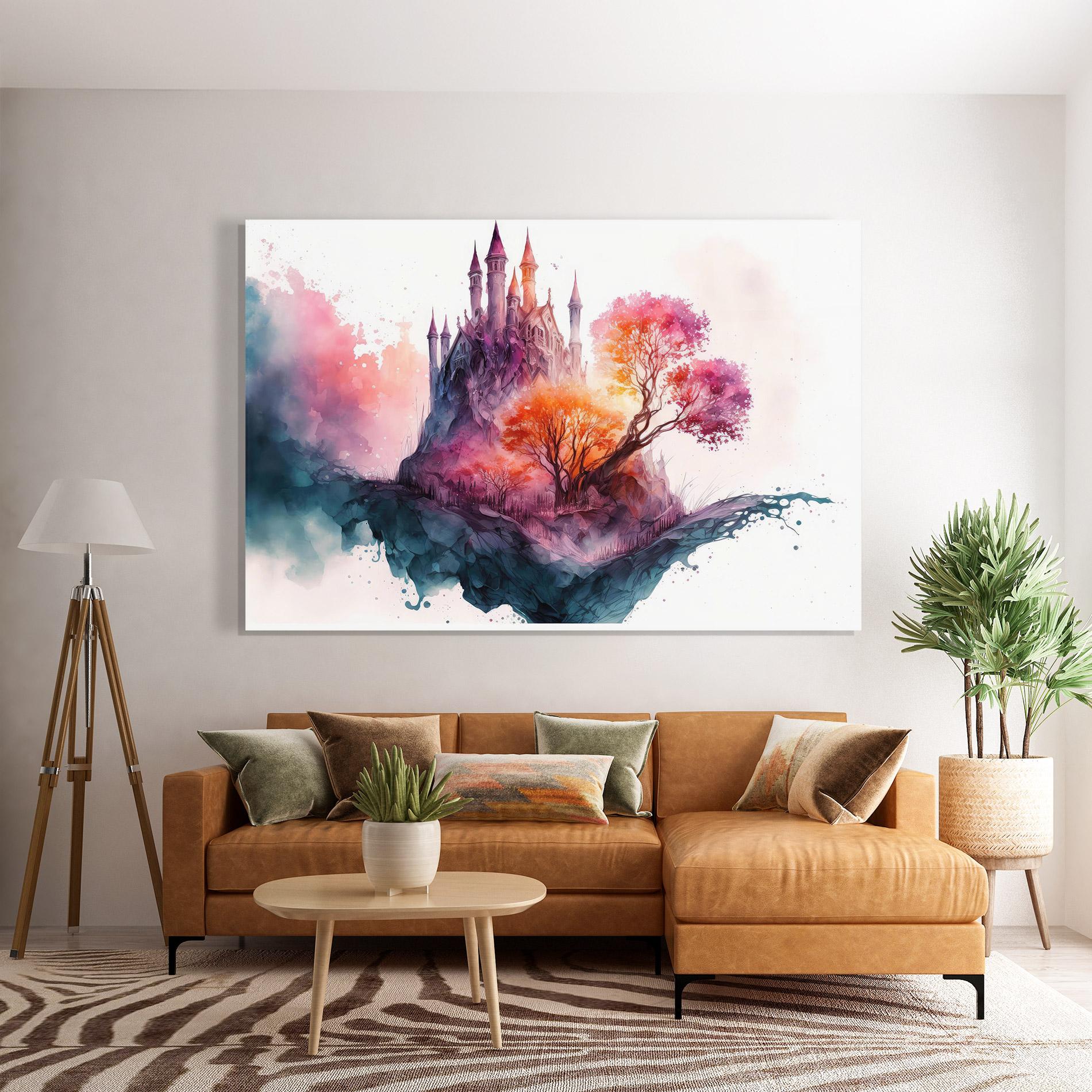 Стъклена картина Colorful Castle mockup 7