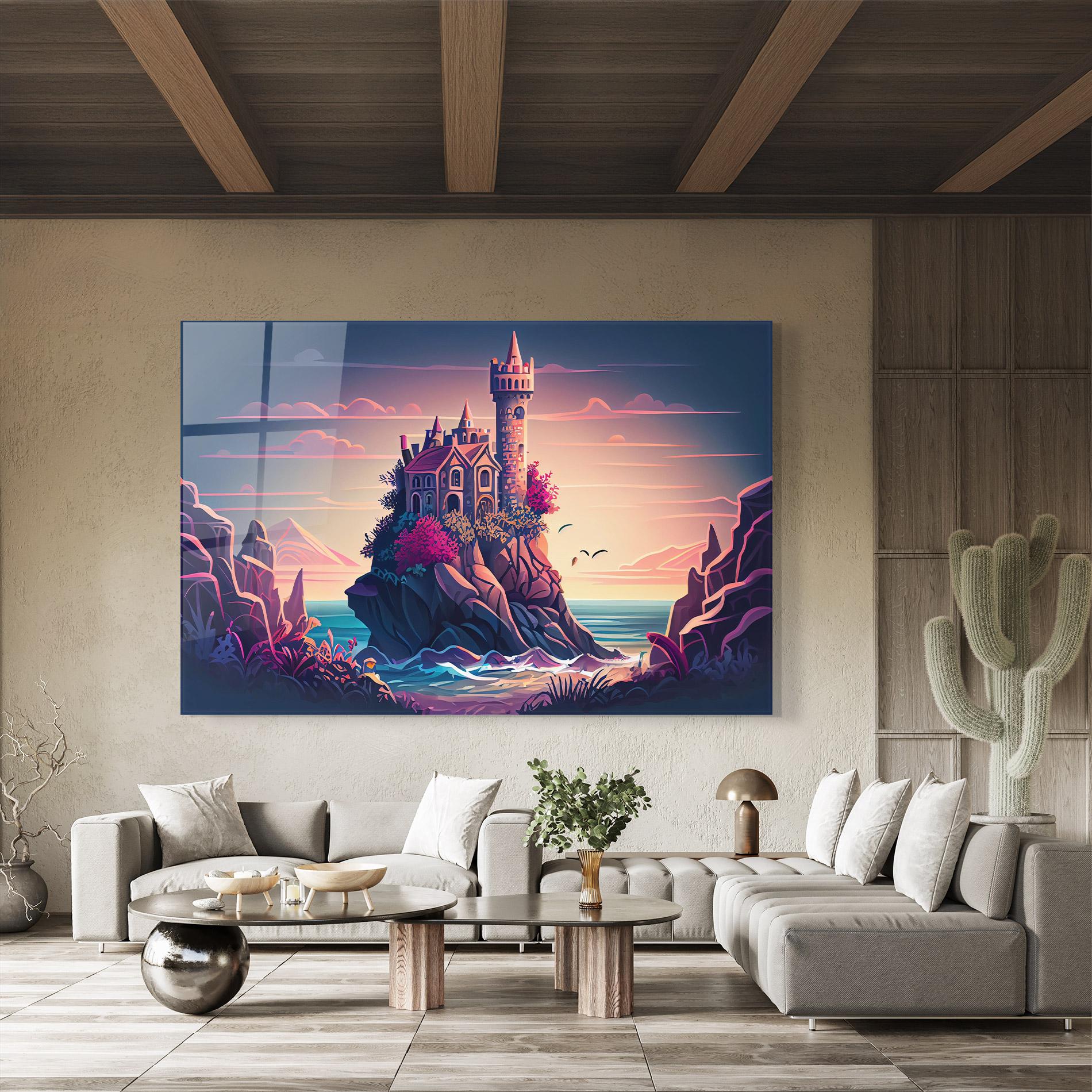 Стъклена картина Cliff Castle mockup 8