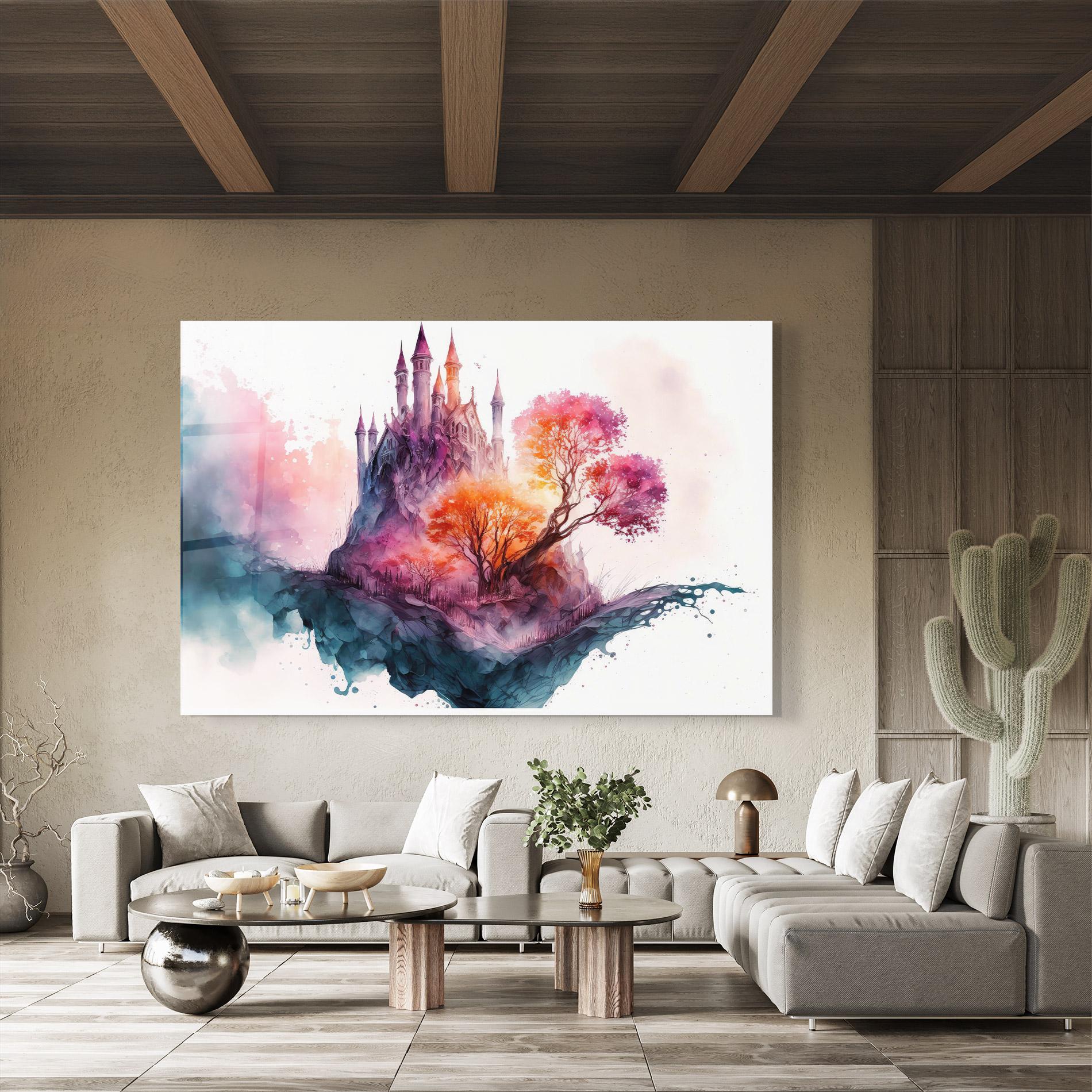 Стъклена картина Colorful Castle mockup 8