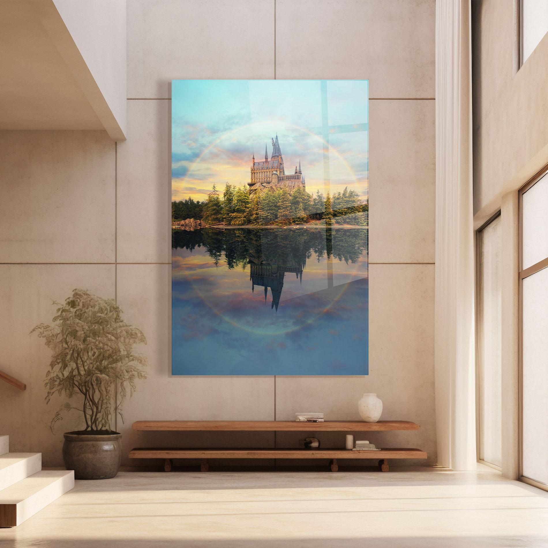 Стъклена картина Hogwarts Castle mockup 8
