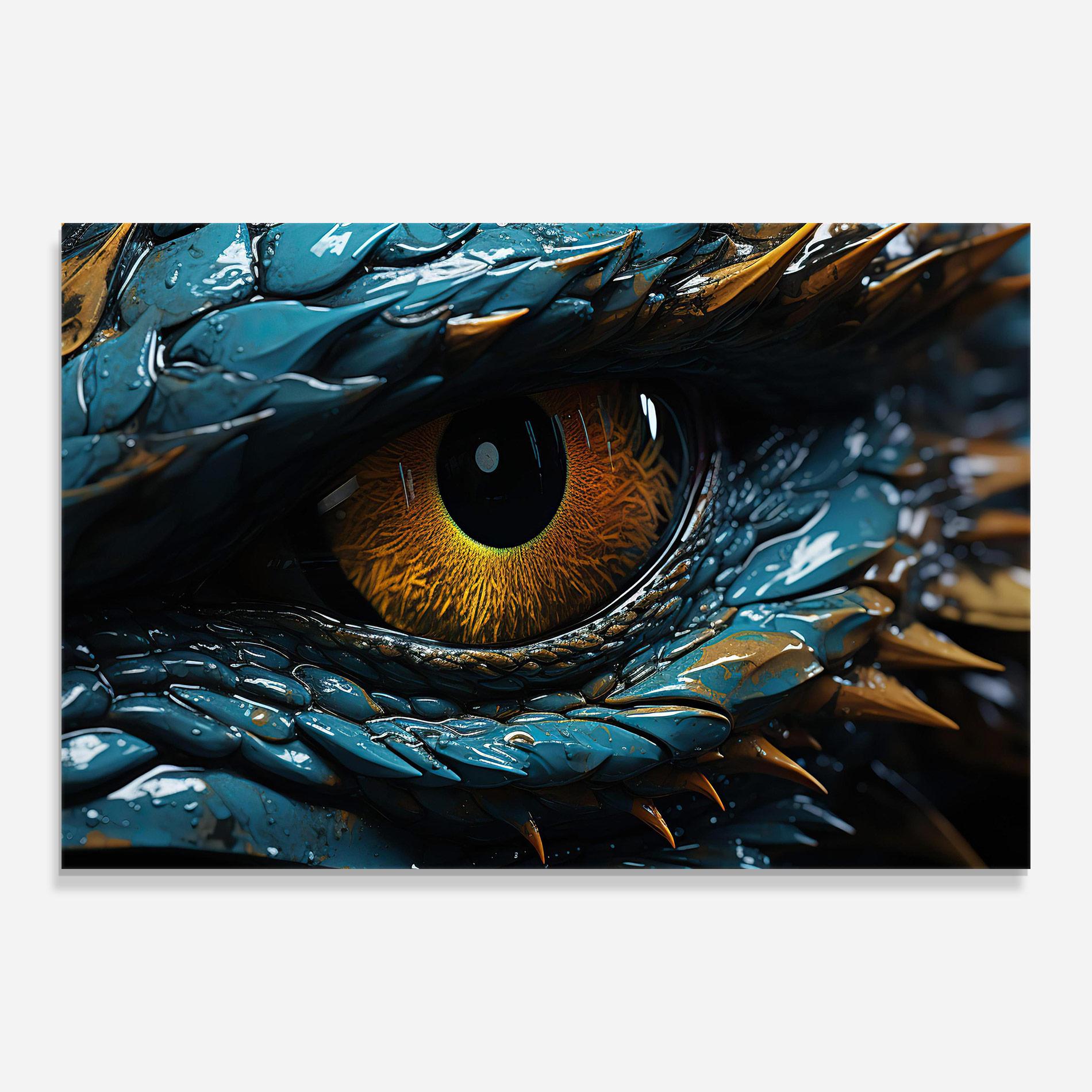 Стъклена картина Dragon Eye Close Up mockup 0
