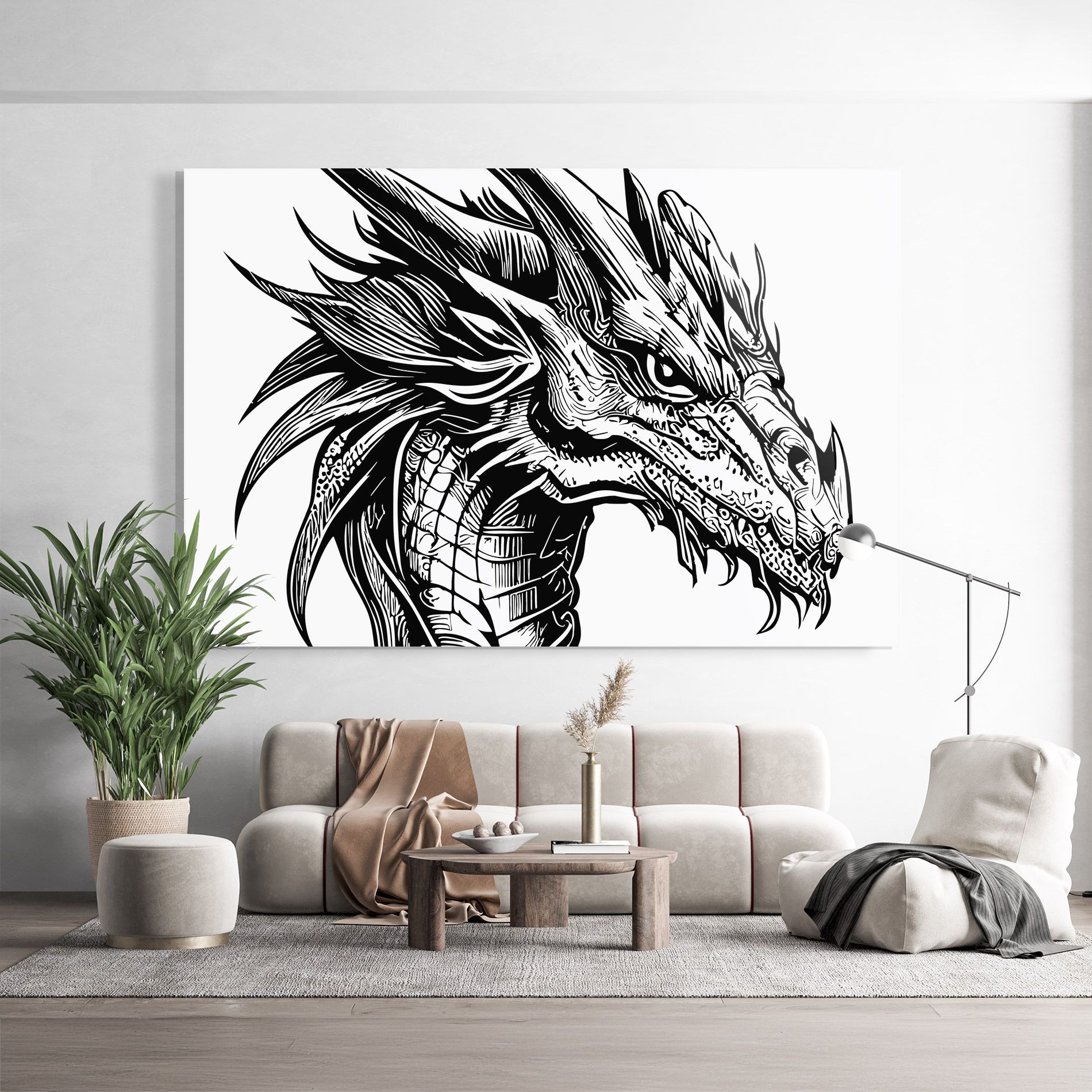 Black Line Dragon mockup 9