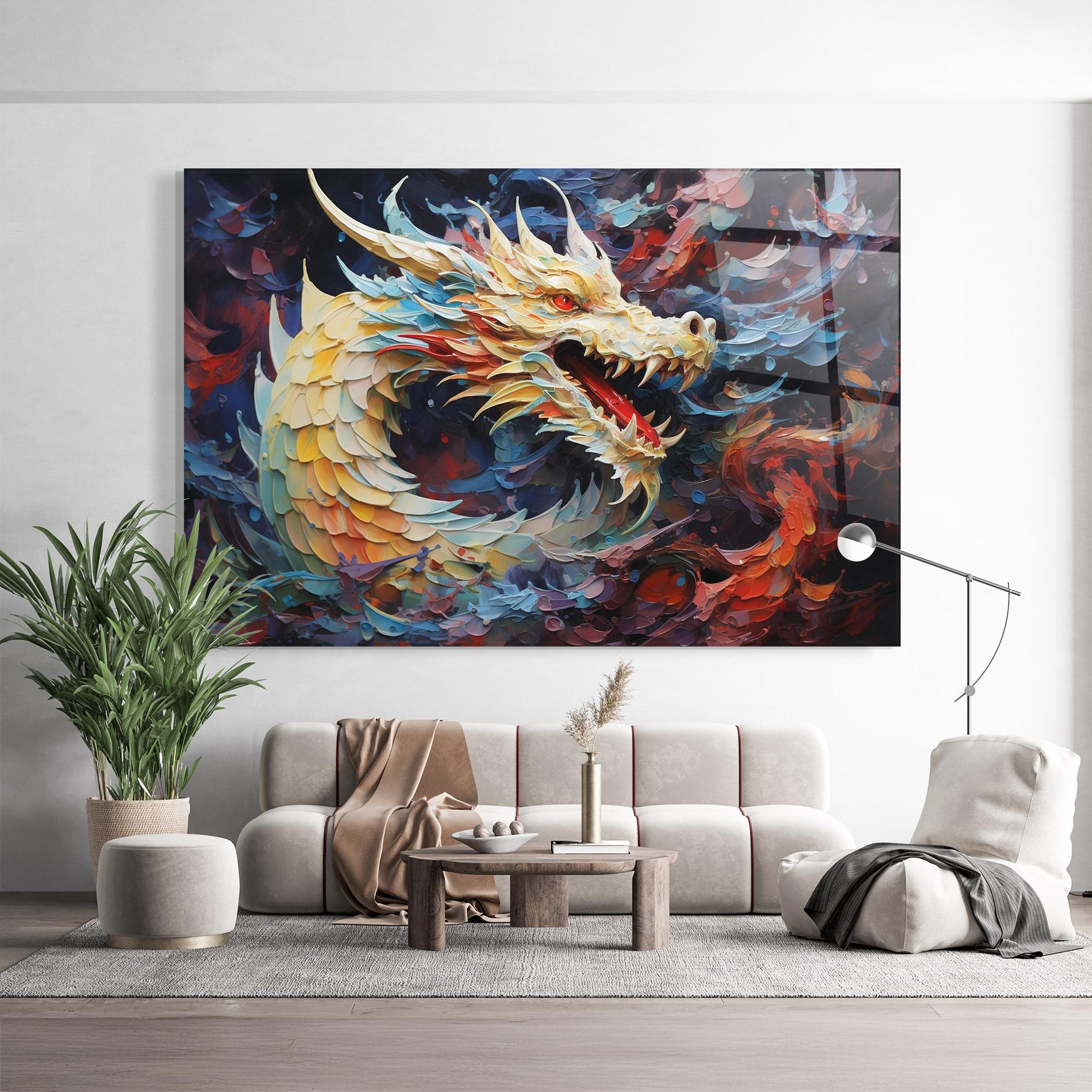 Стъклена картина Fantasy Dragon Art mockup 9
