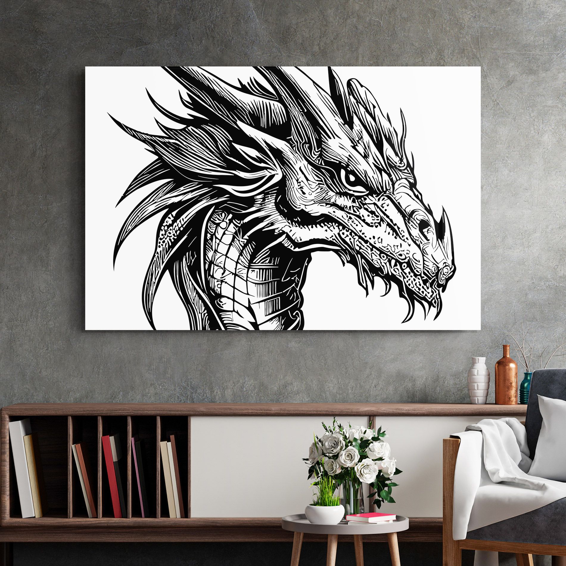 Black Line Dragon mockup 2