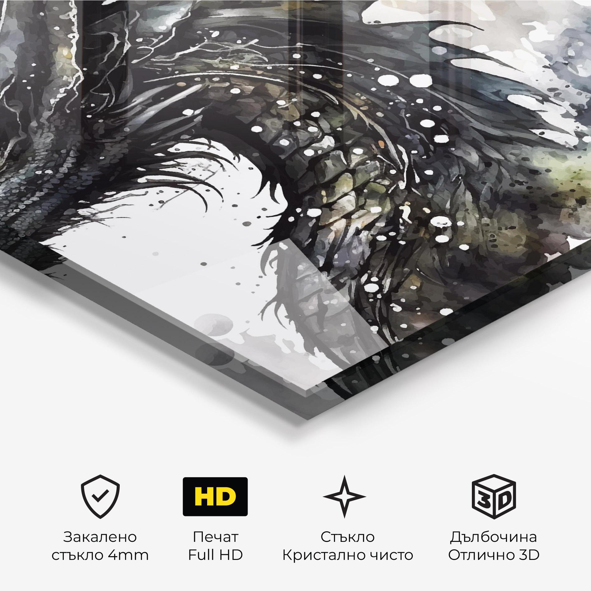 Стъклена картина Black Dragon Art mockup 3