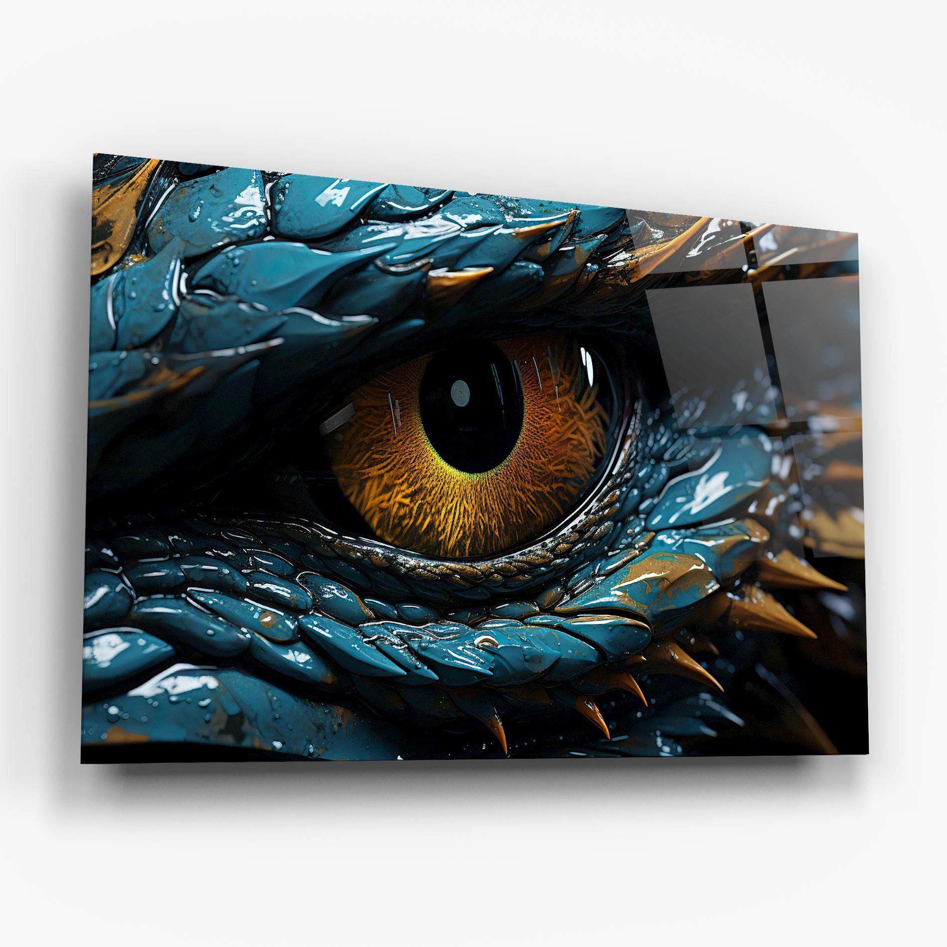 Стъклена картина Dragon Eye Close Up mockup 6