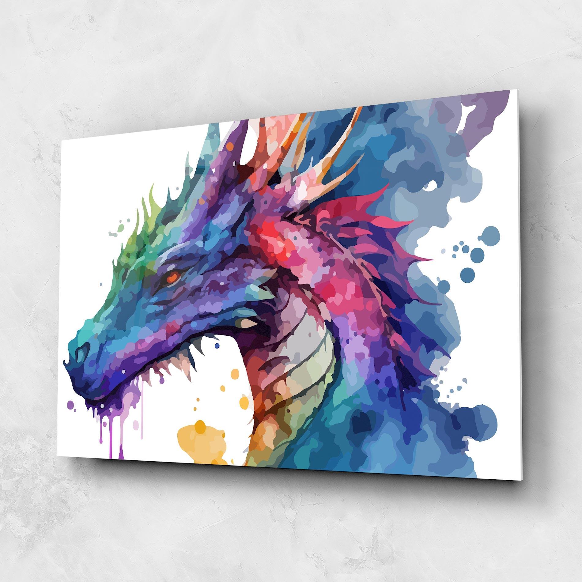 Стъклена картина Colourful Dragon mockup 1