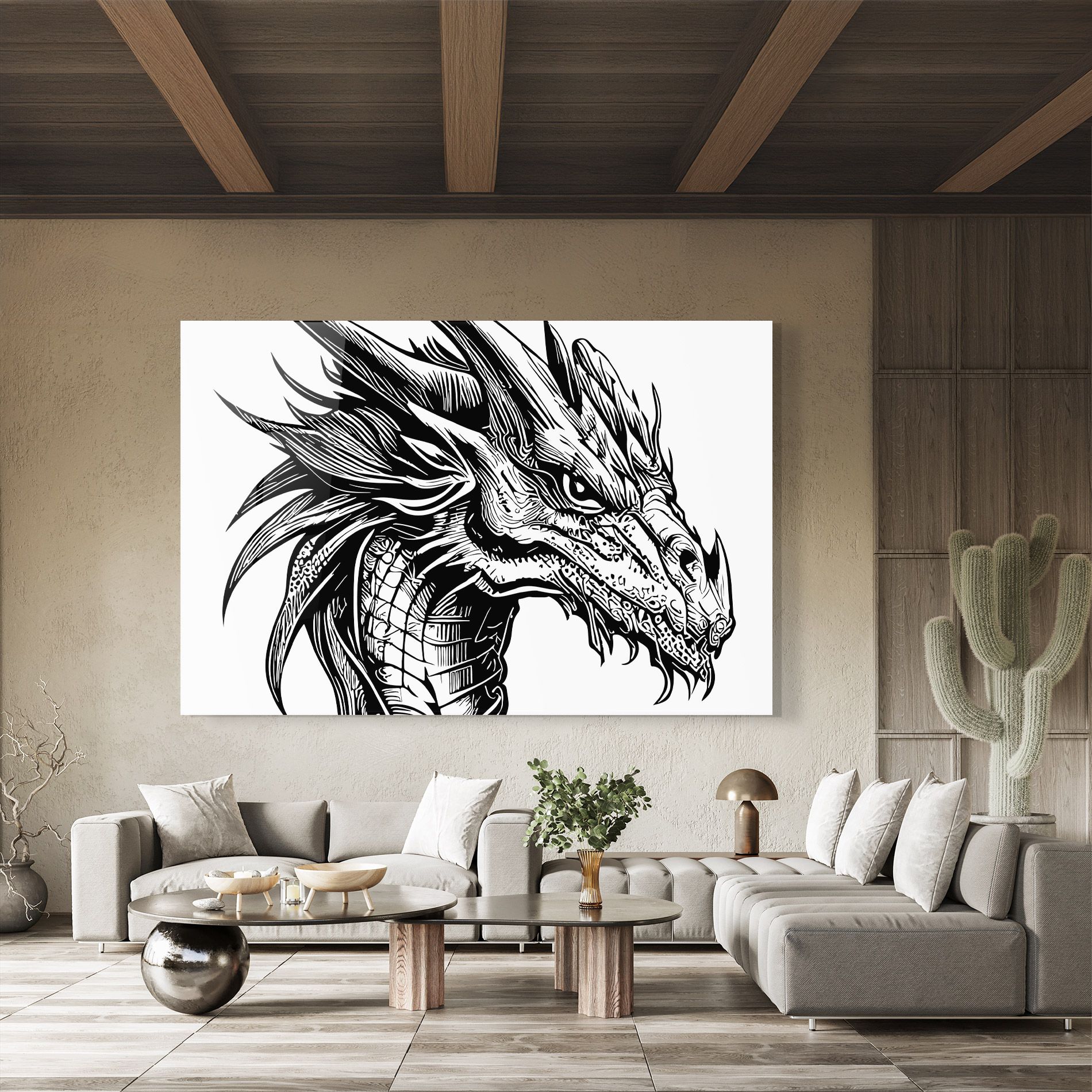 Black Line Dragon mockup 8