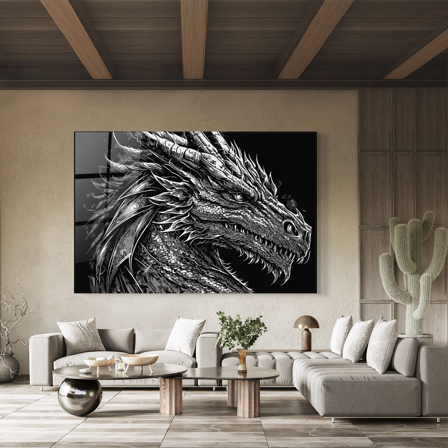 Grey White Dragon mockup 8