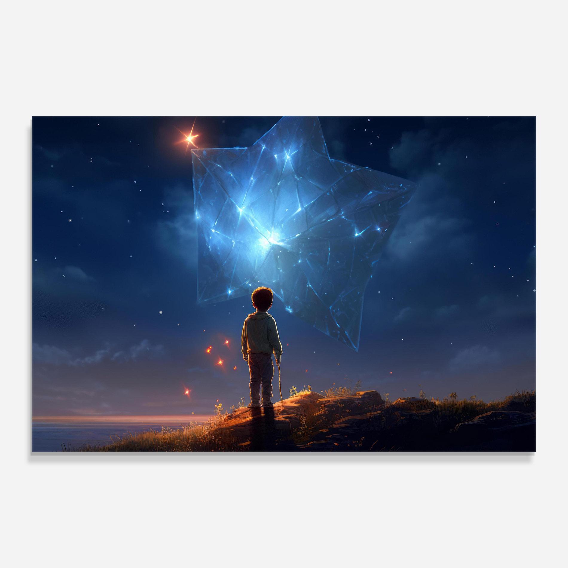 Стъклена картина Blue Star Floating mockup 0