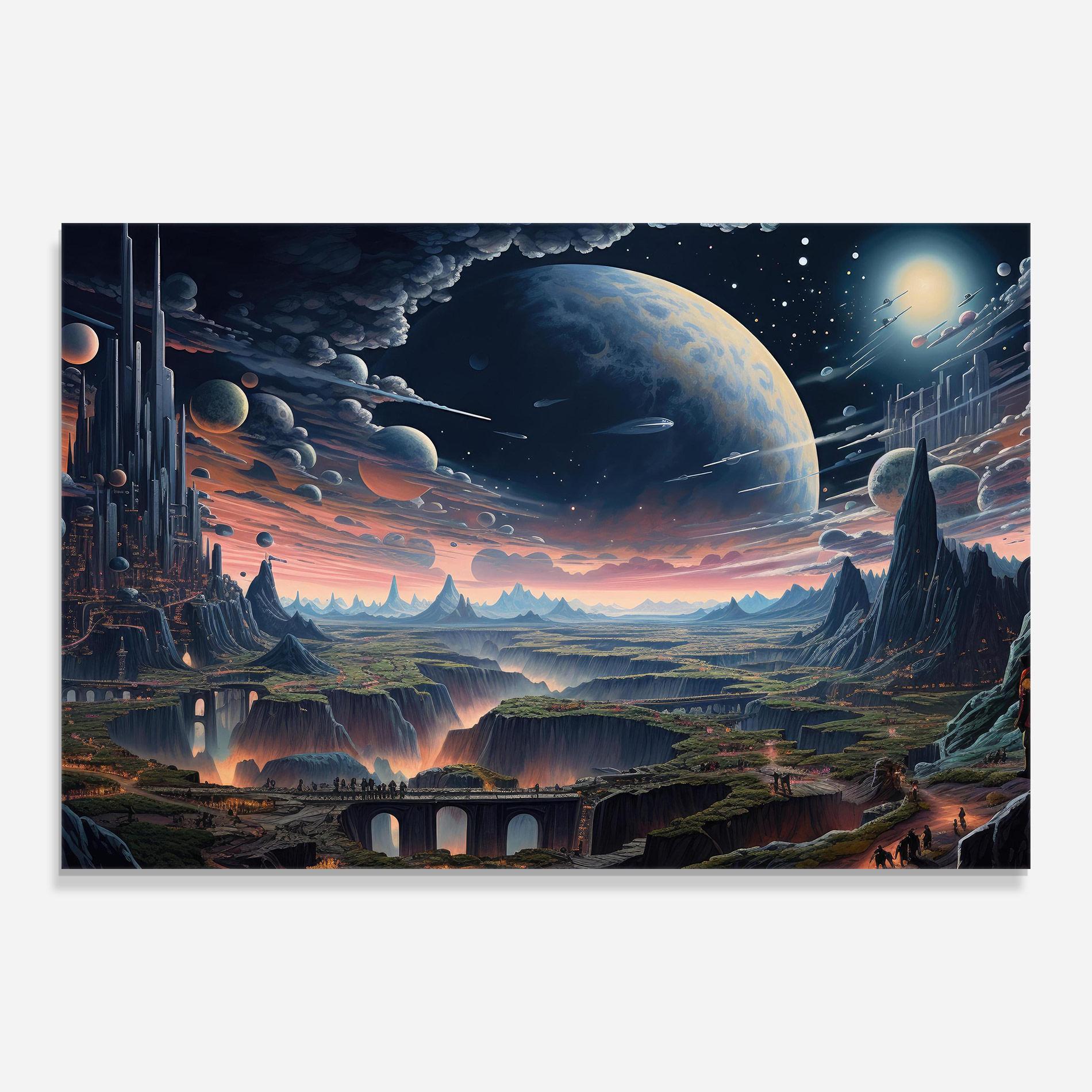 Стъклена картина Celestial Chronicler mockup 0