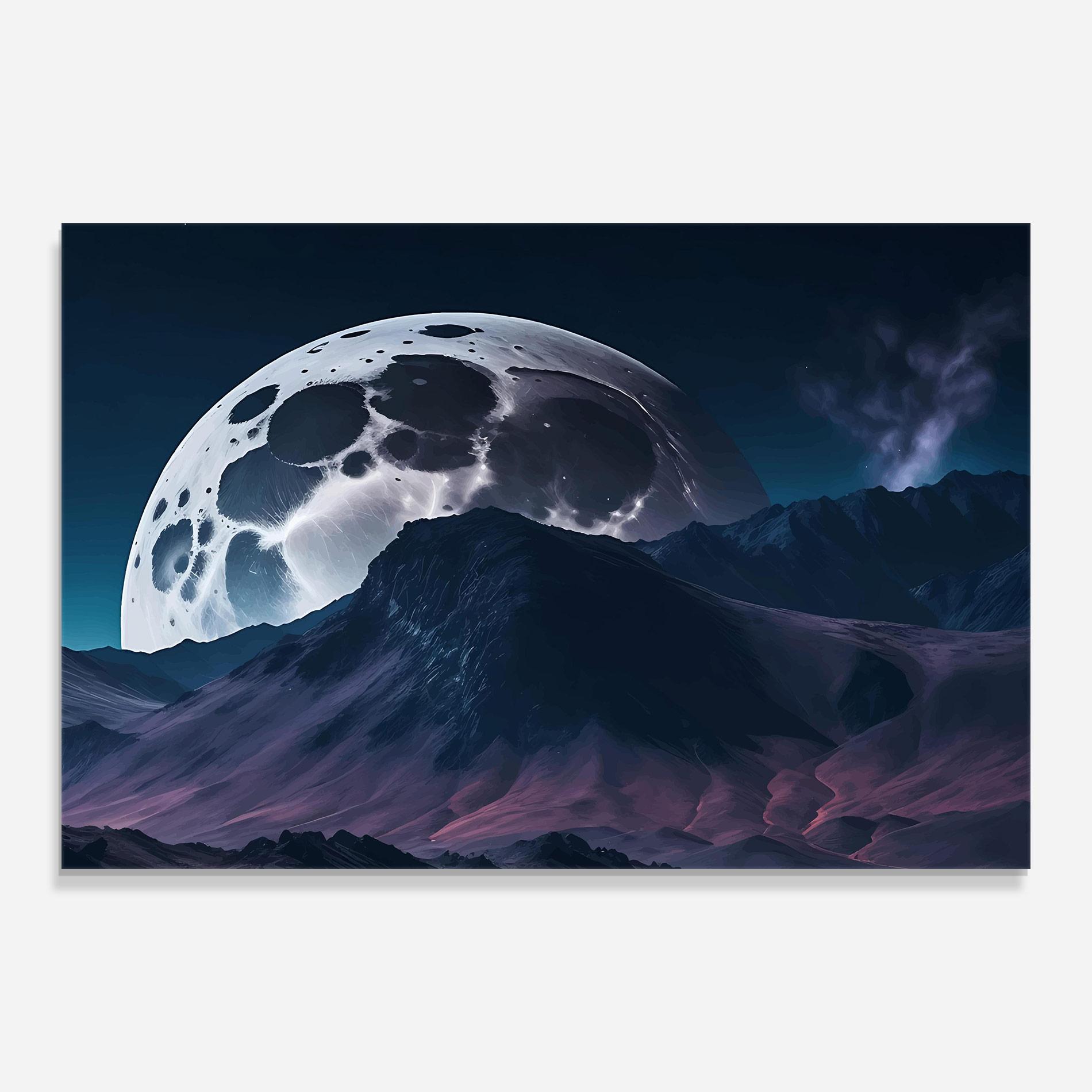 Стъклена картина Full Moon Smoke mockup 0