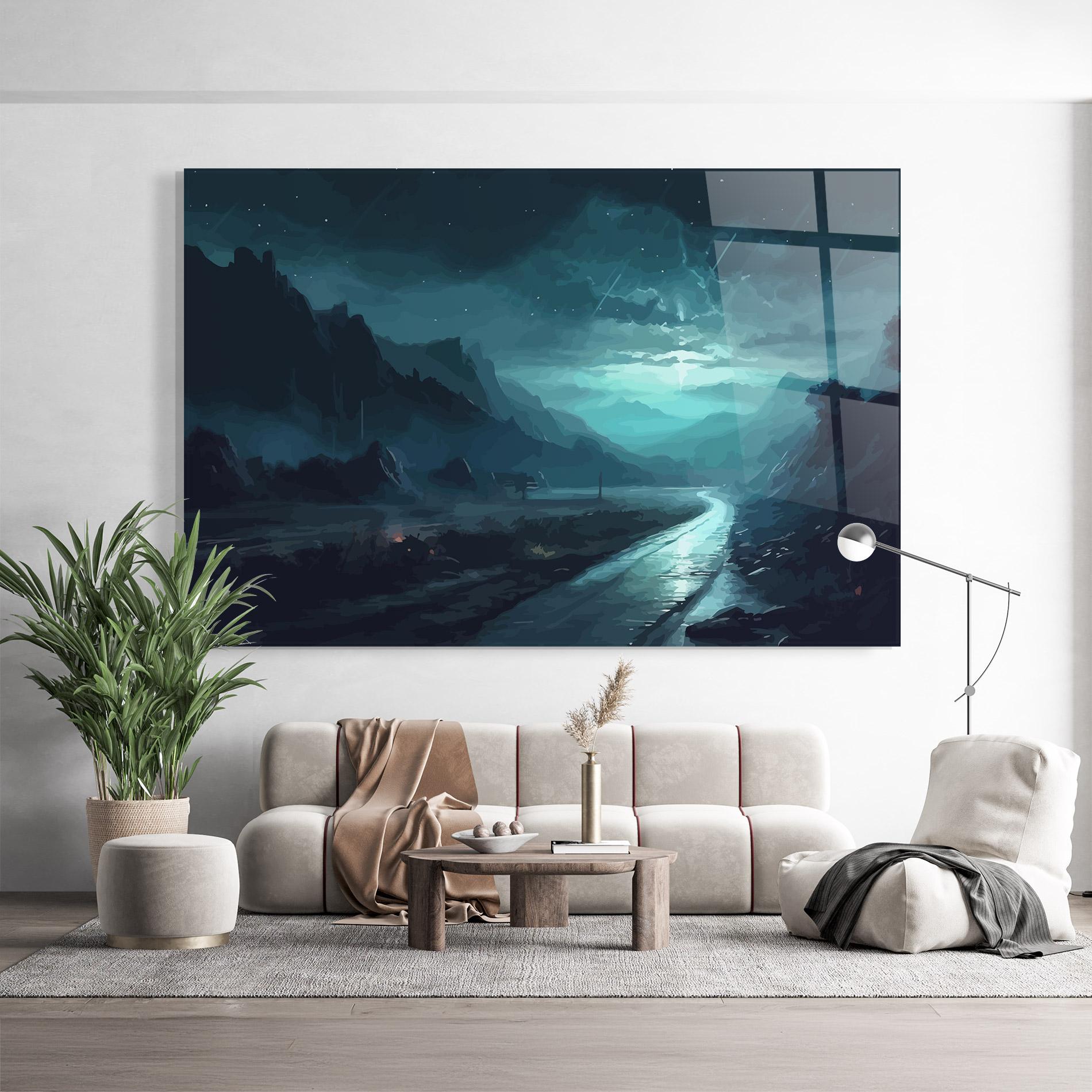 Стъклена картина Blue Universe mockup 9