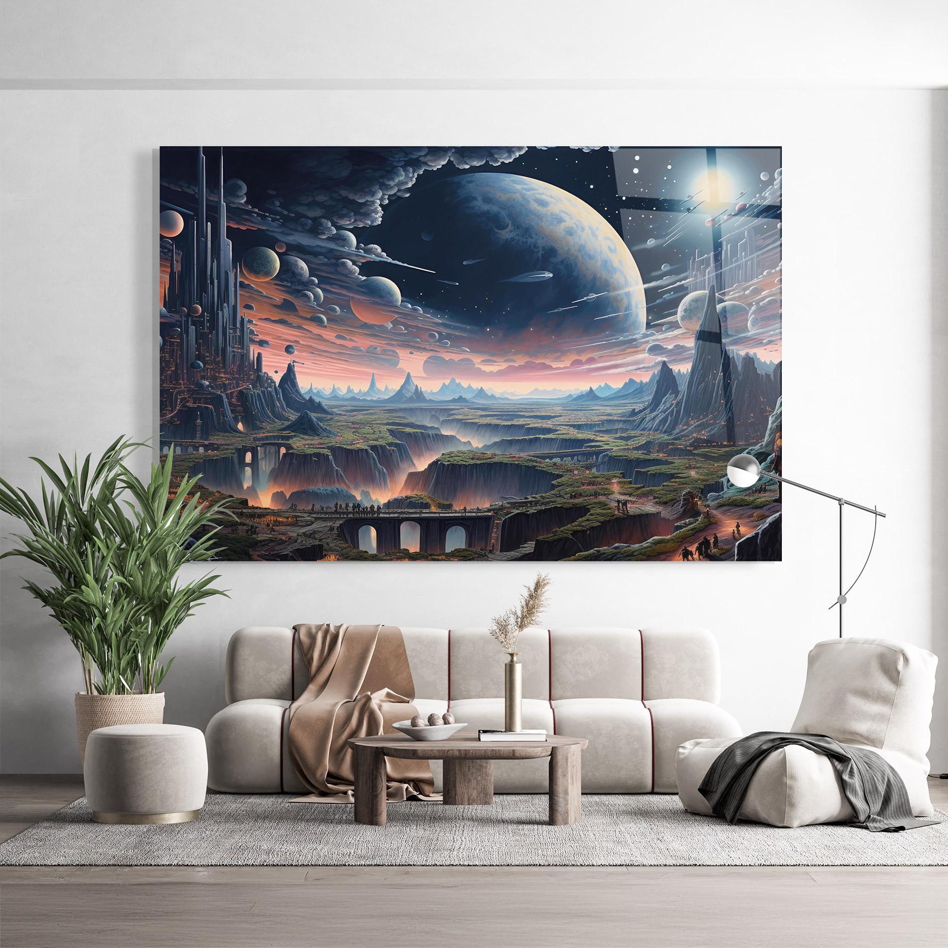 Стъклена картина Celestial Chronicler mockup 9