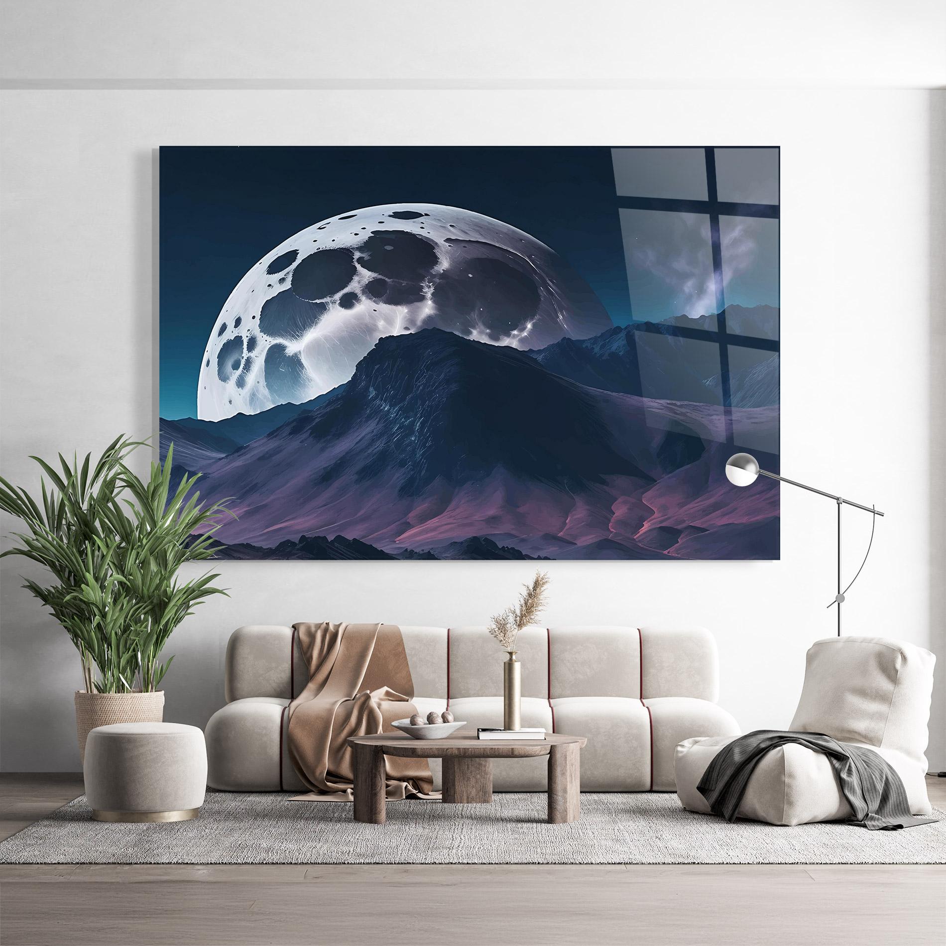 Стъклена картина Full Moon Smoke mockup 9