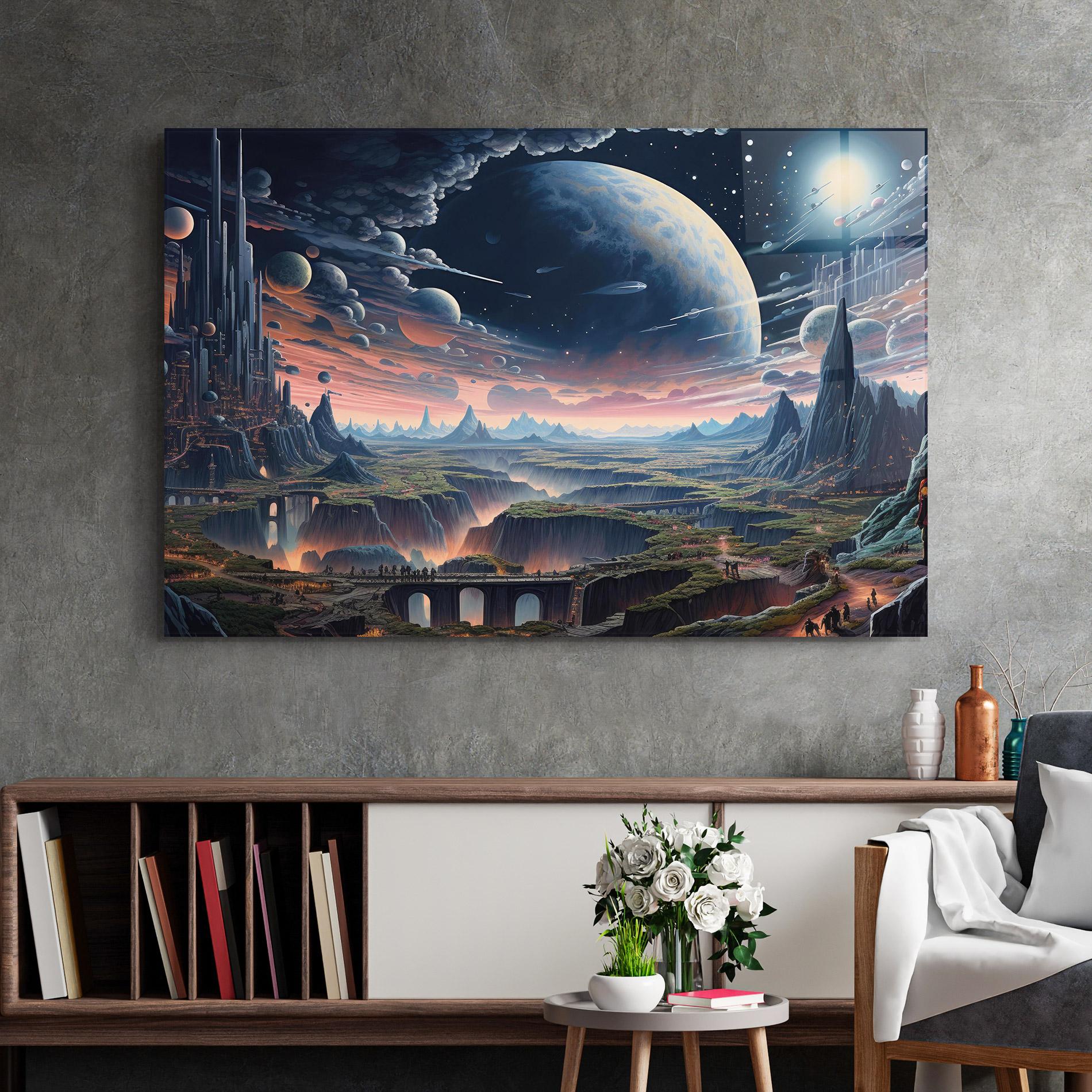 Стъклена картина Celestial Chronicler mockup 2