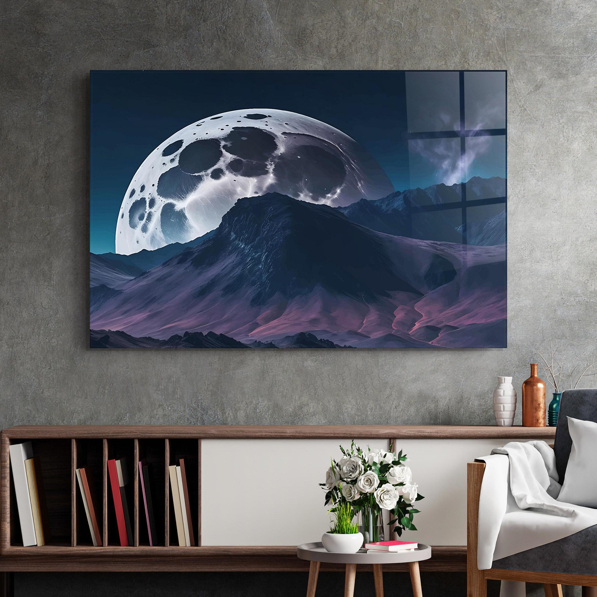 Стъклена картина Full Moon Smoke mockup 2