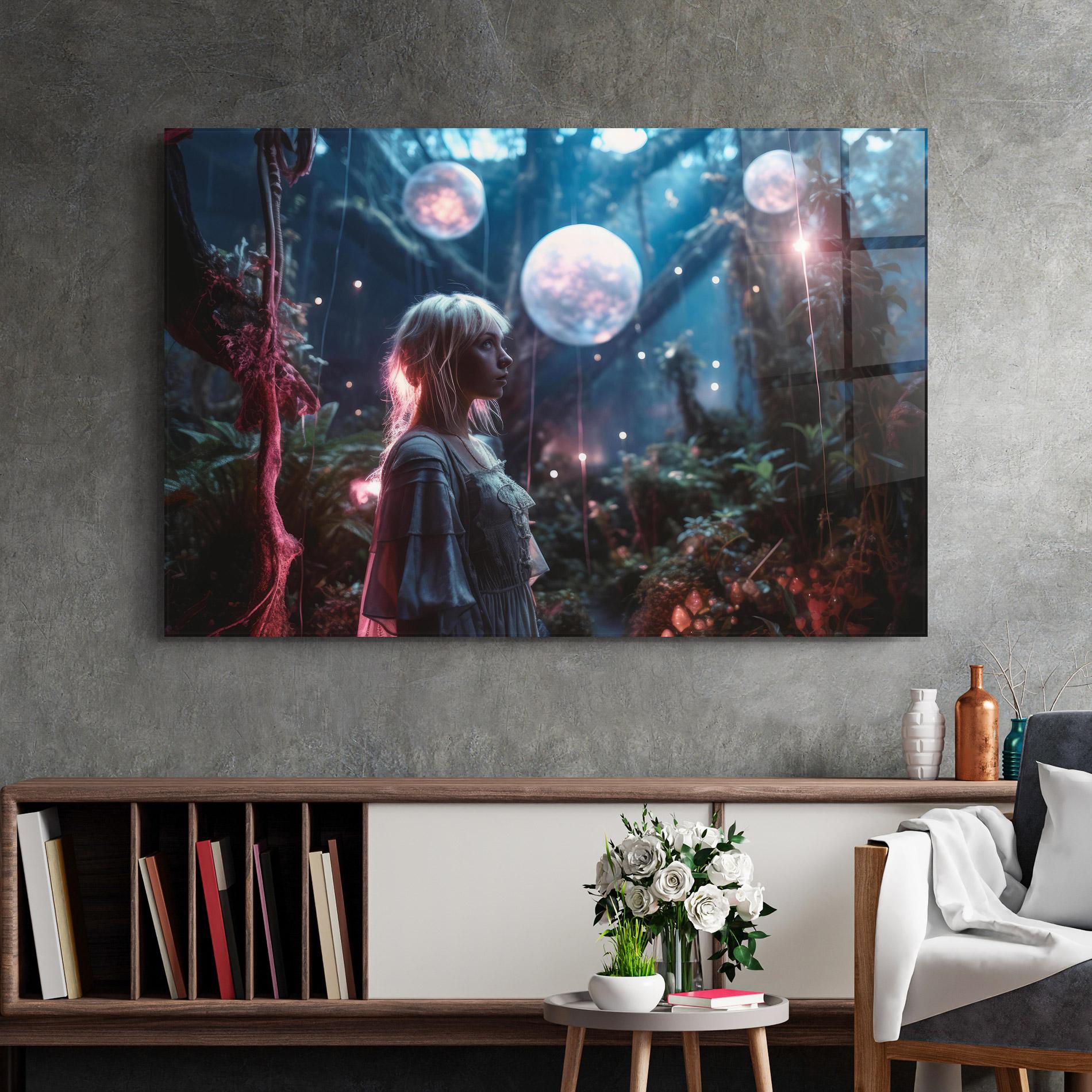 Стъклена картина Glowing Balls Floating mockup 2