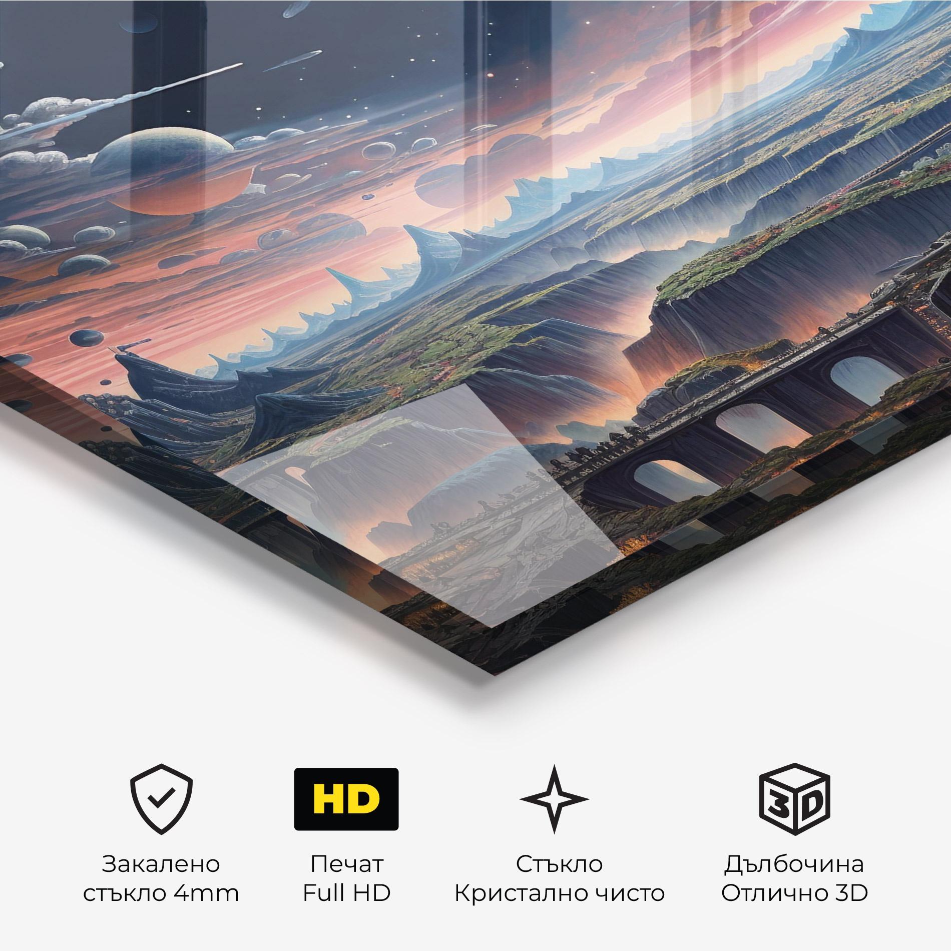 Стъклена картина Celestial Chronicler mockup 3