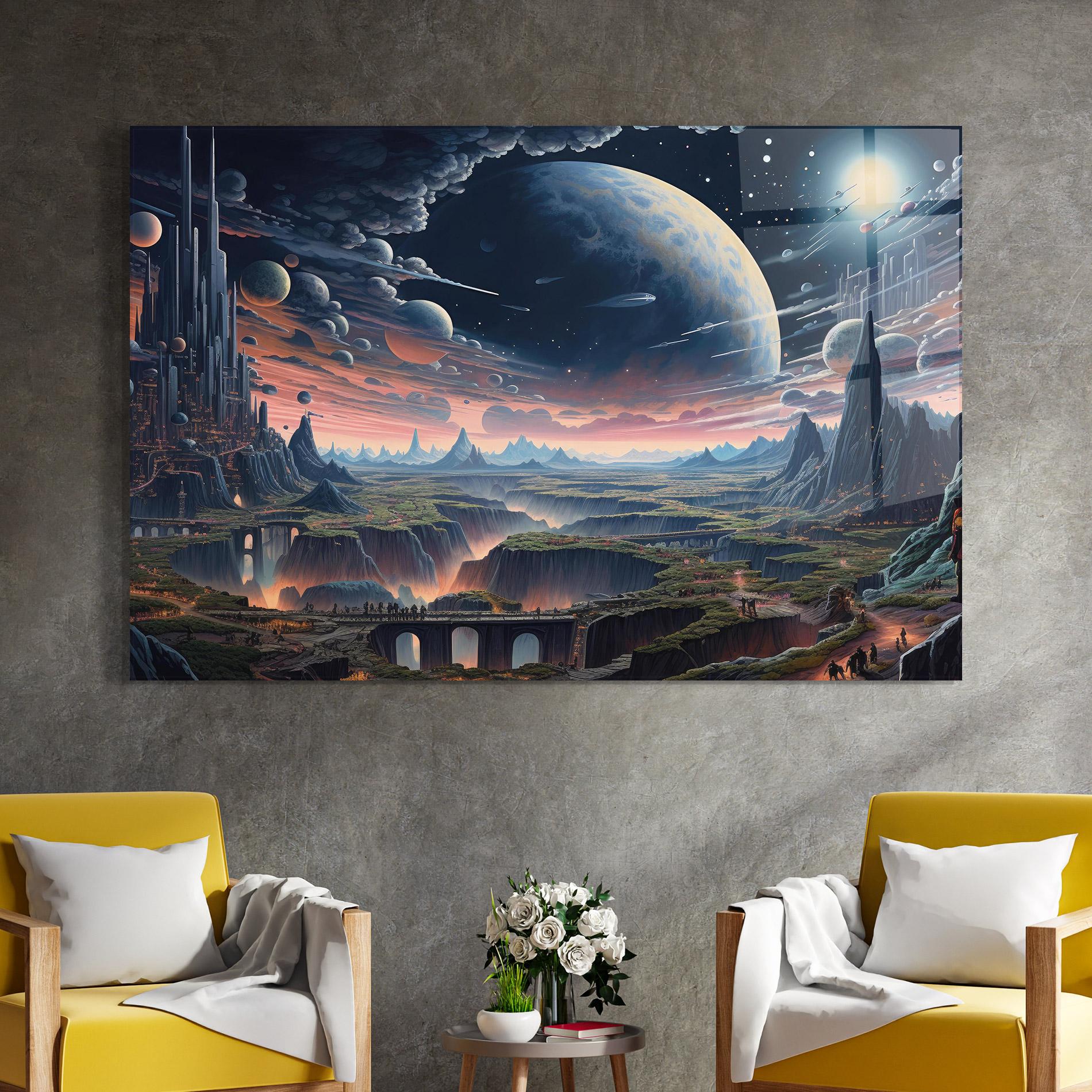 Стъклена картина Celestial Chronicler mockup 4