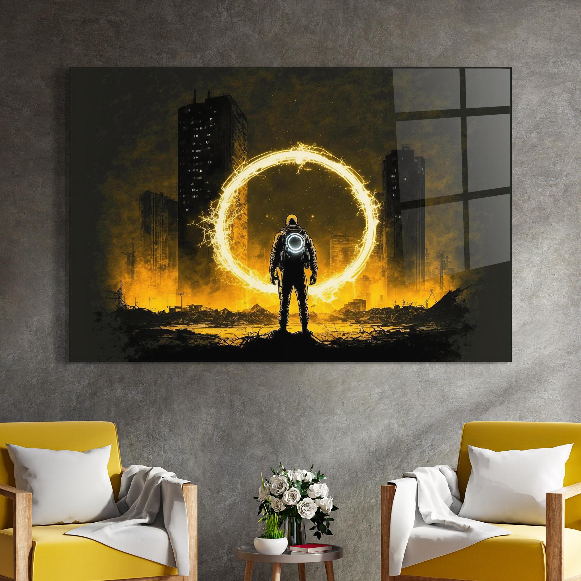 Стъклена картина Fire Portal mockup 4