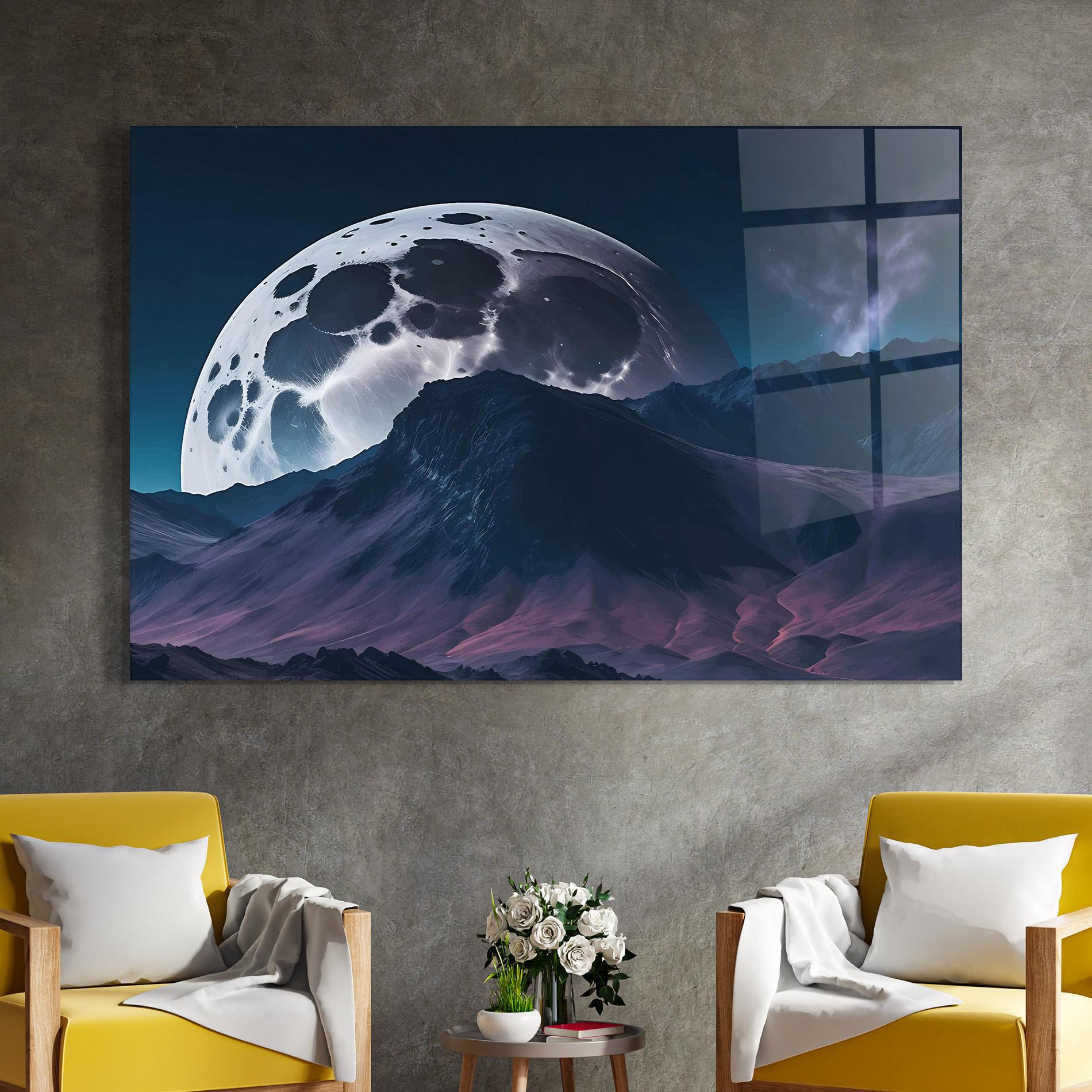 Стъклена картина Full Moon Smoke mockup 4