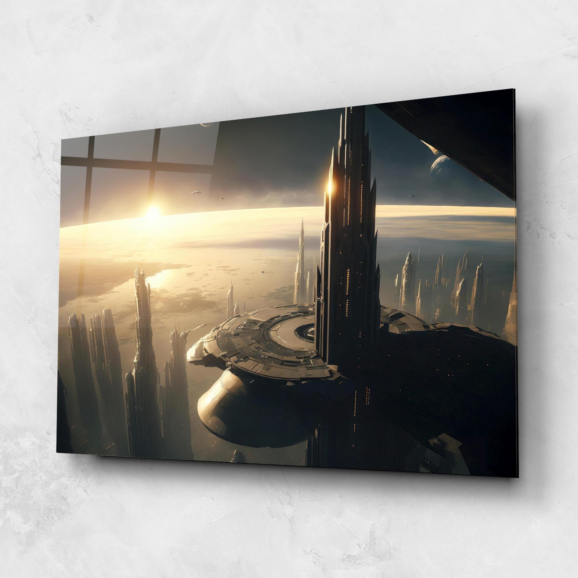 Fantasy Futuristic Cityscape mockup 1